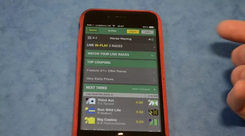 The Bet365 app on iPhone