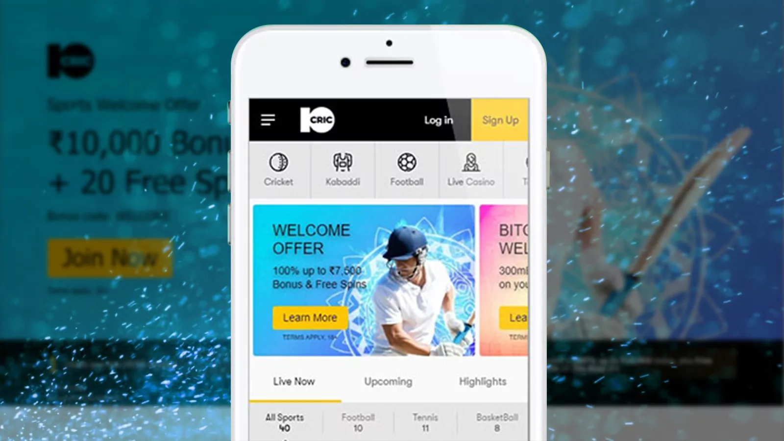 Download and install 10cric app for cricket betting.