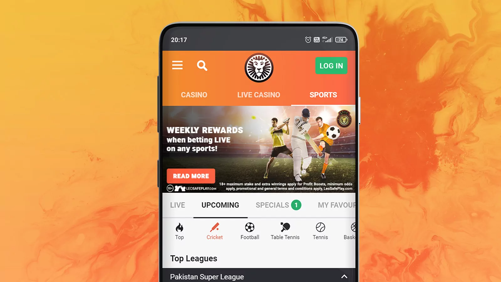 Check out this app and start betting on cricket there.