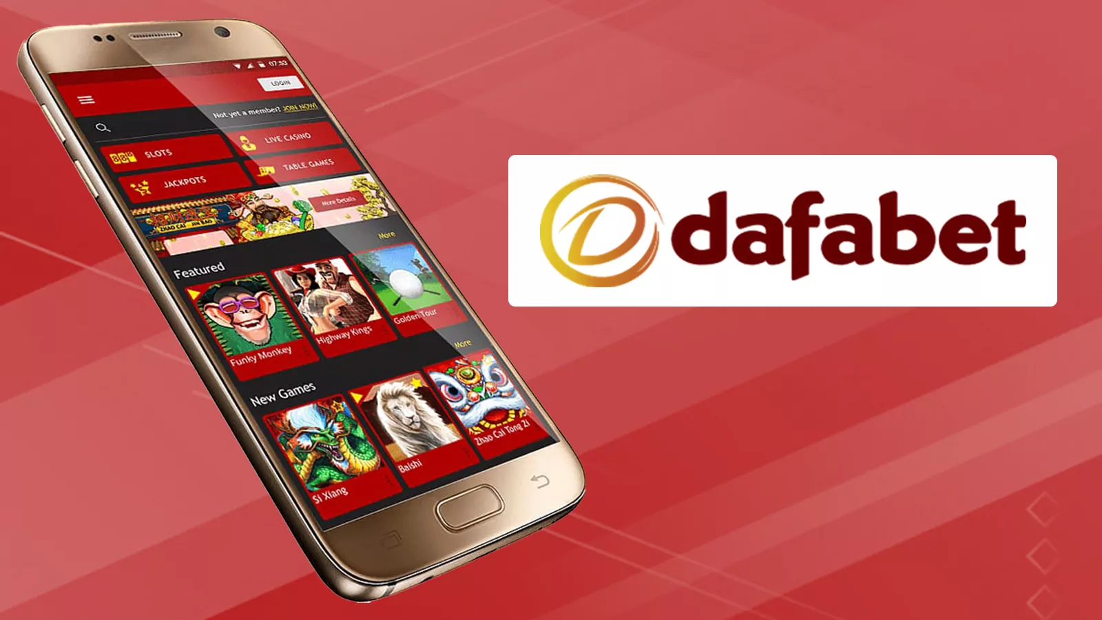Download the mobile app and sign up for Dafabet.