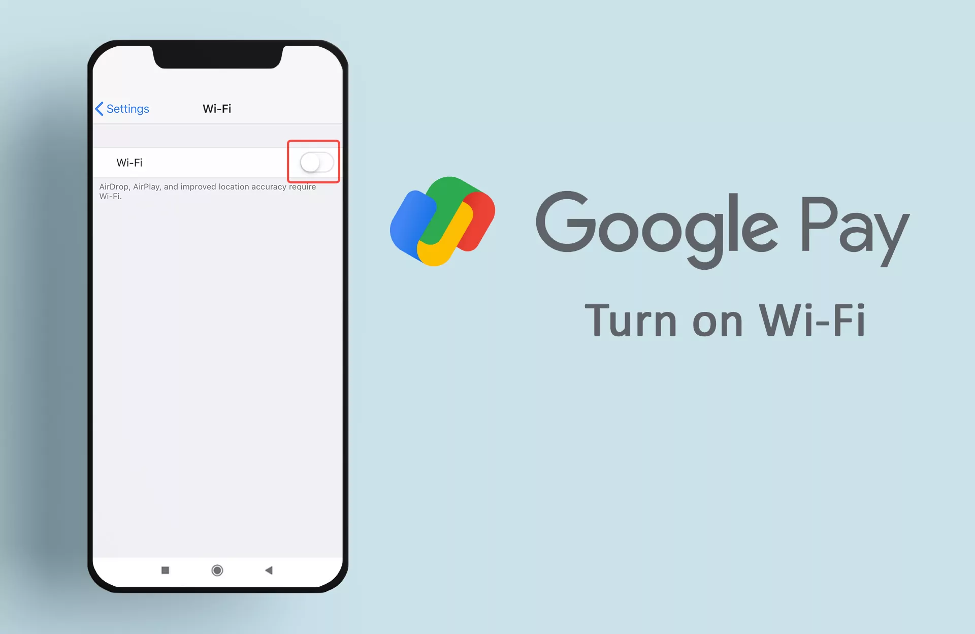 Switch on the Wi-Fi connection on your phone.