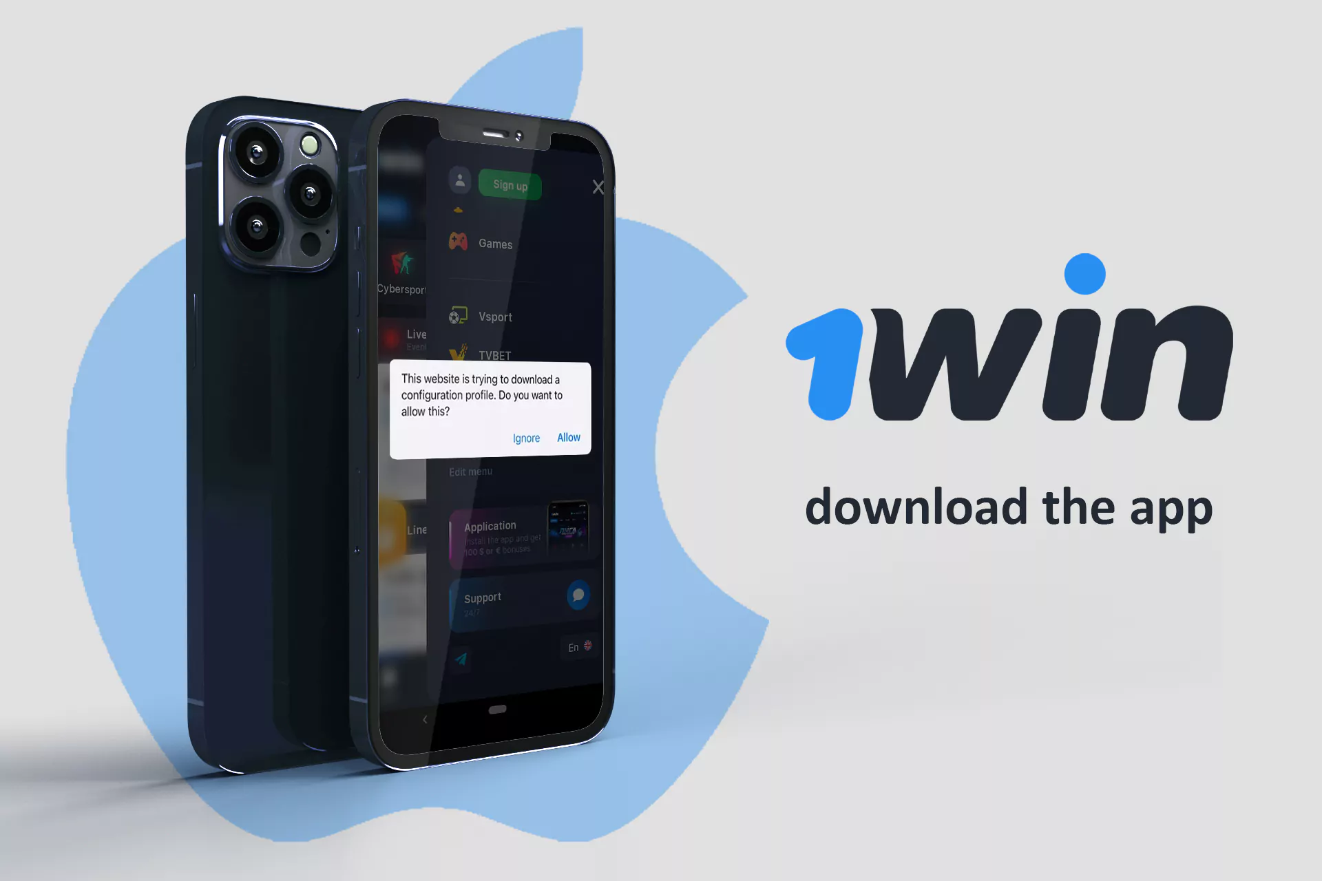 Download the 1 win mobile app for iOS.