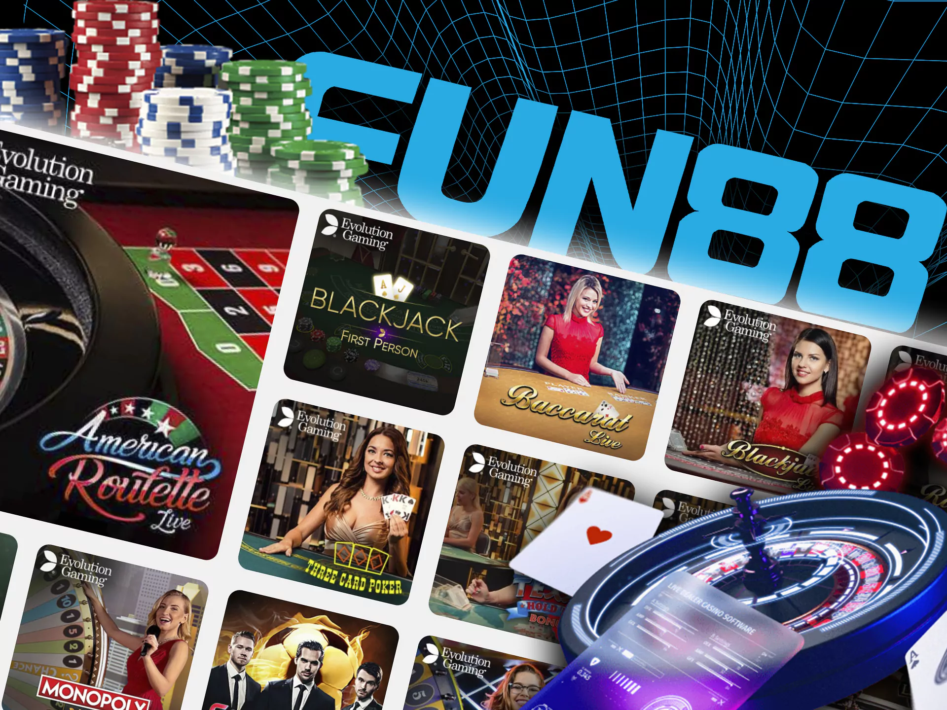 Try to play your favorite casino games with live dealers.