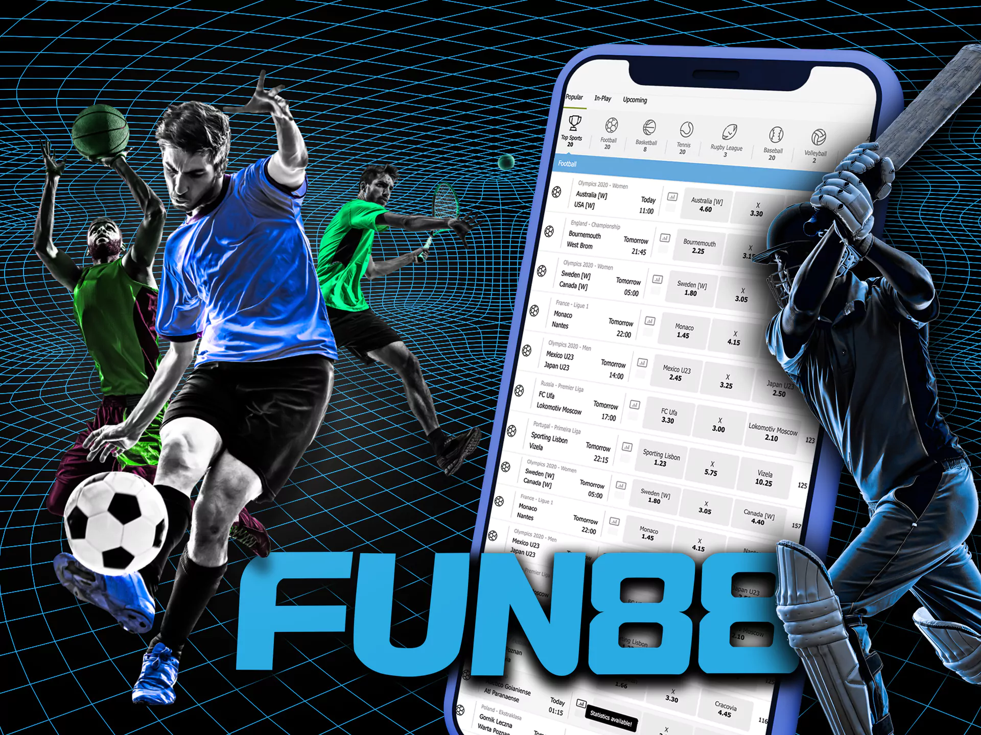 You can choose one of a long list of available sports disciplines in Fun88.