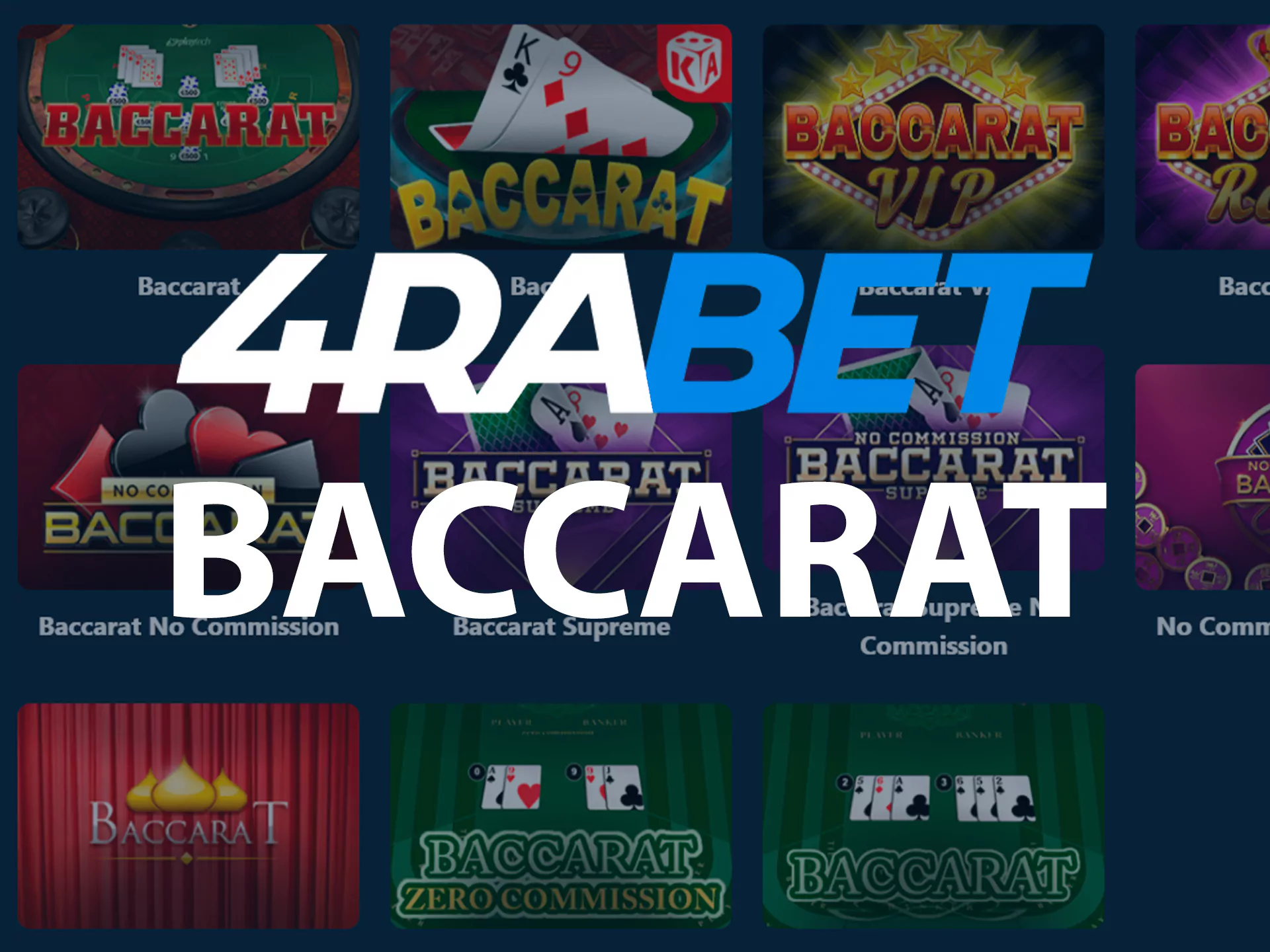 Play baccarat in the 4rabet online casino.
