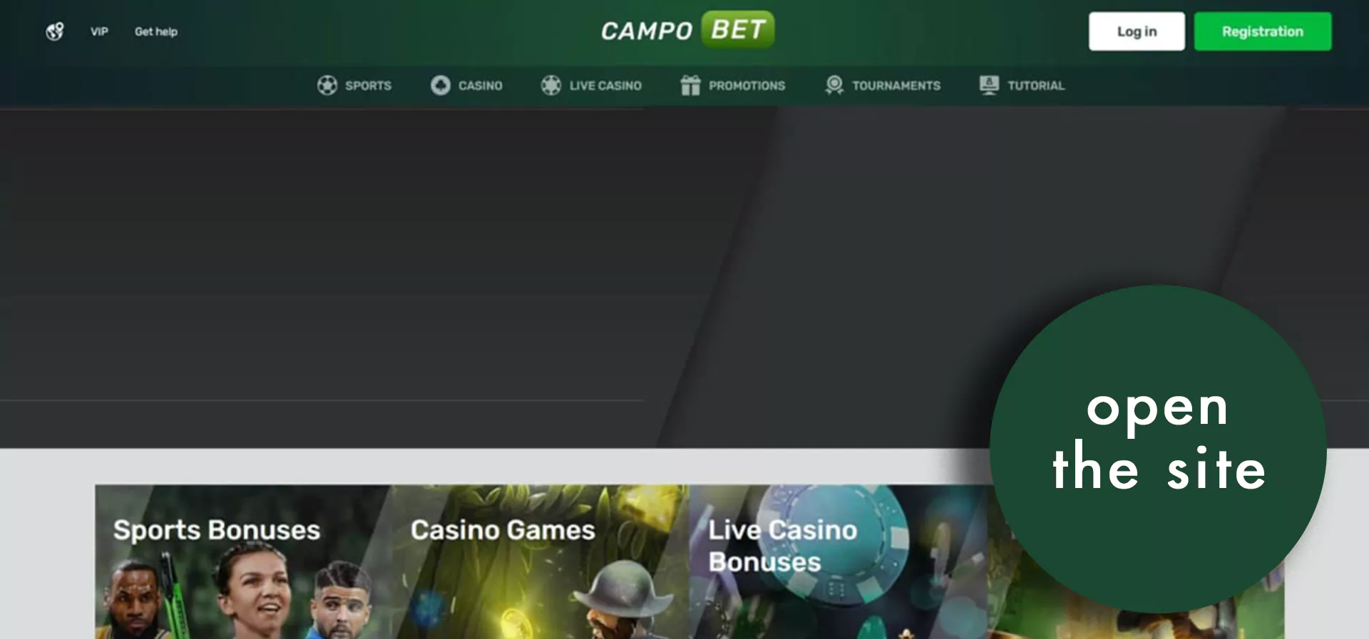 Open the official site of Campobet in a browser.