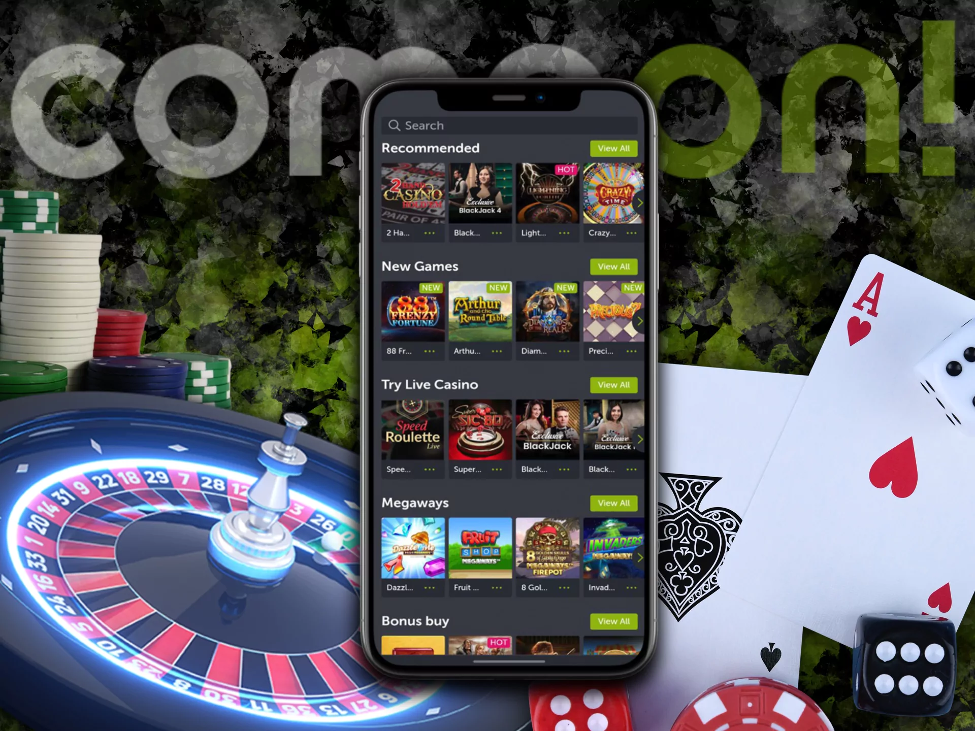 The casino is located in the special section on the site and in the app.