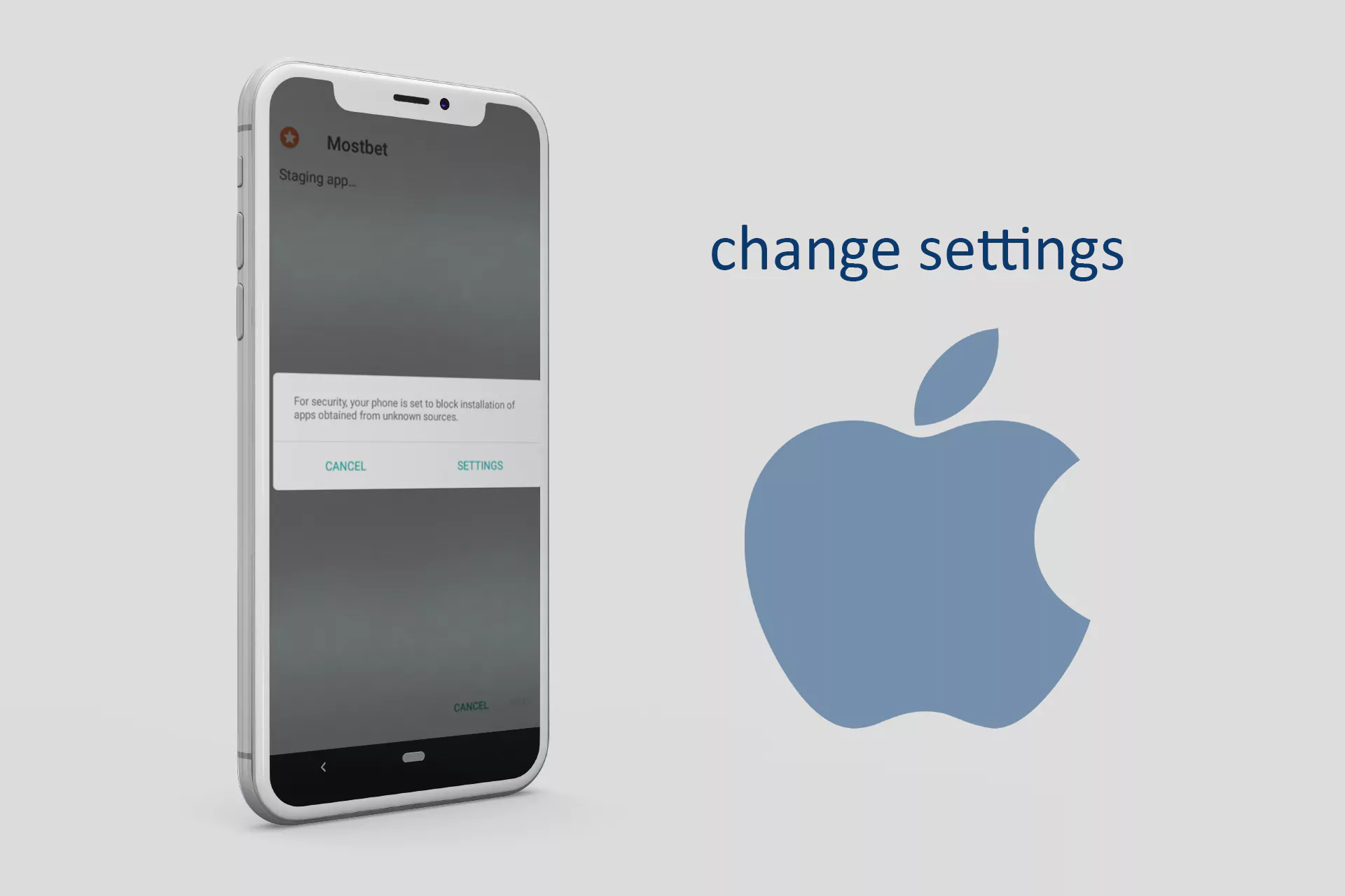Go to the Security Settings and allow installation from unknown sources to your iPhone.