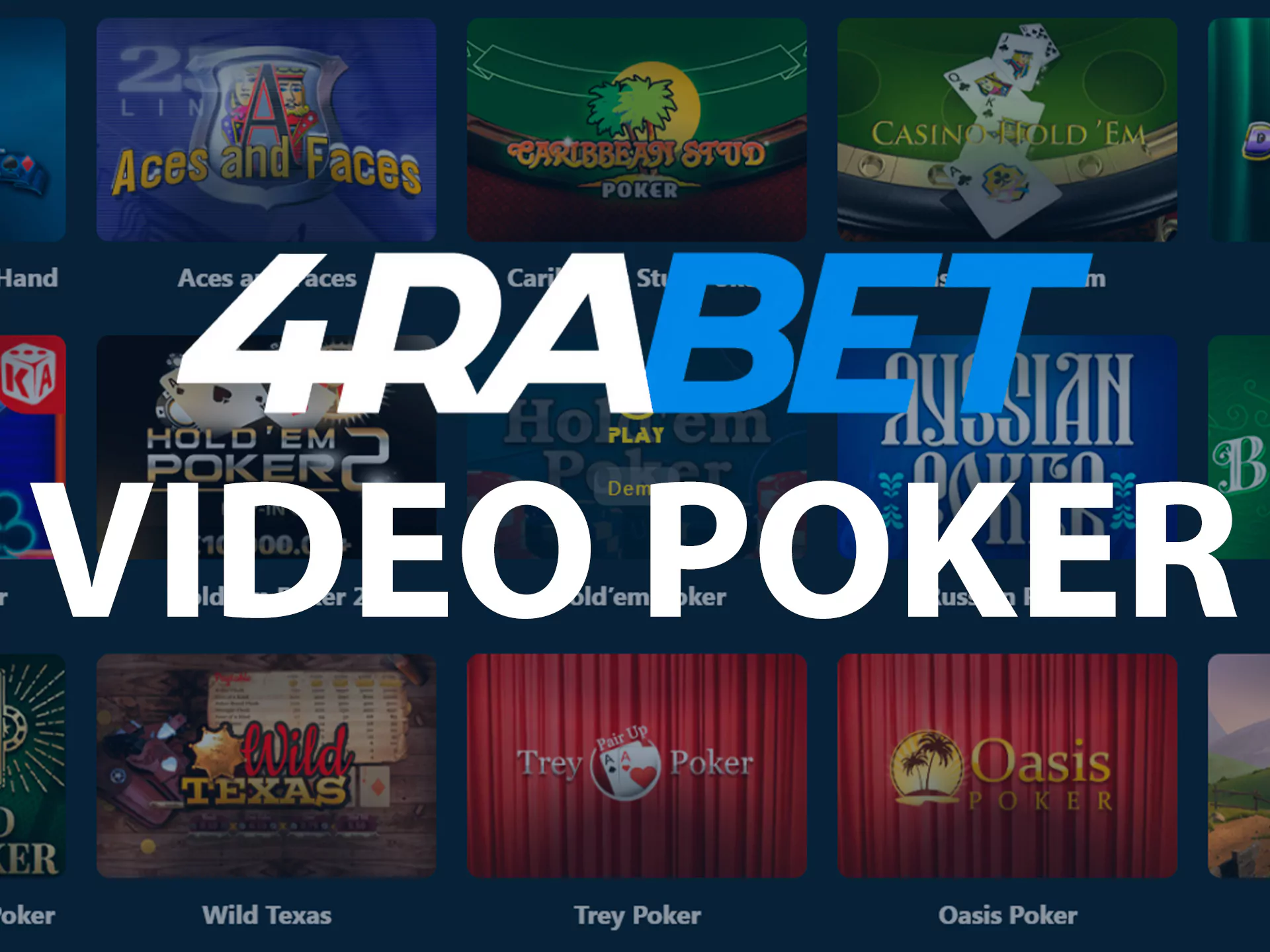 Play your favorite poker games in the 4rabet casino.
