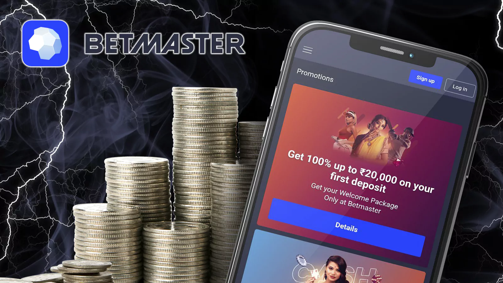 Get +100% up to INR 17,000 for betting on cricket or any other sport with Betmaster App.