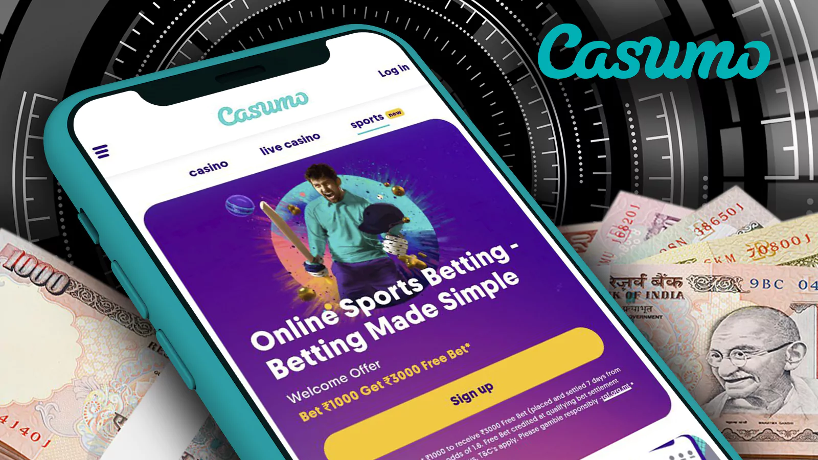 A unique welcome bonus for Casumo App users, thanks to which you get 3,000 Indian rupees into your gaming account in exchange for just 1,000 rupees.