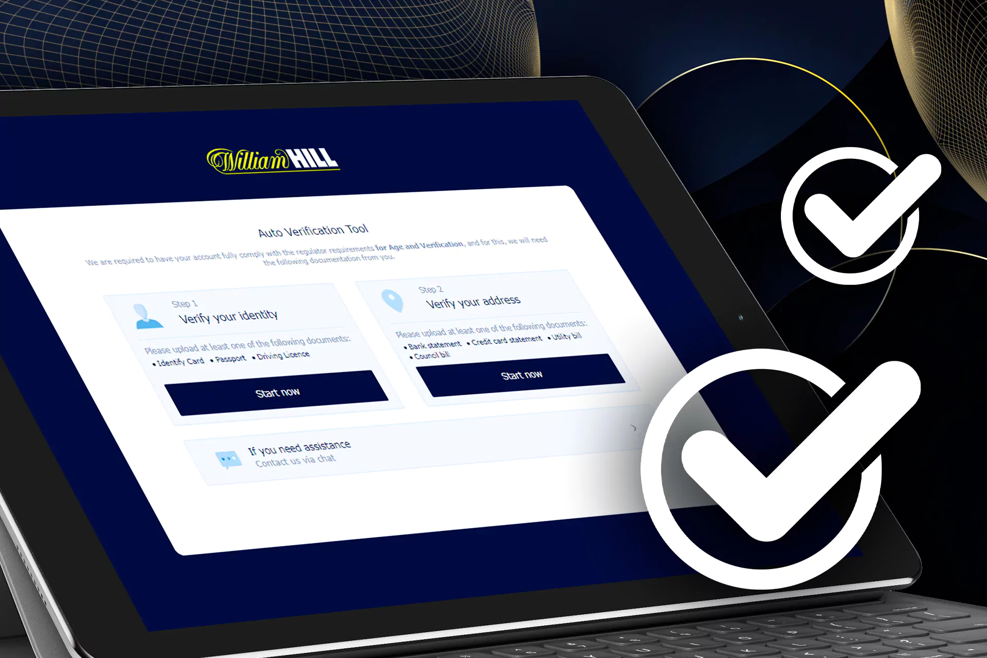 Verify your William Hill account to withfraw winnings later.