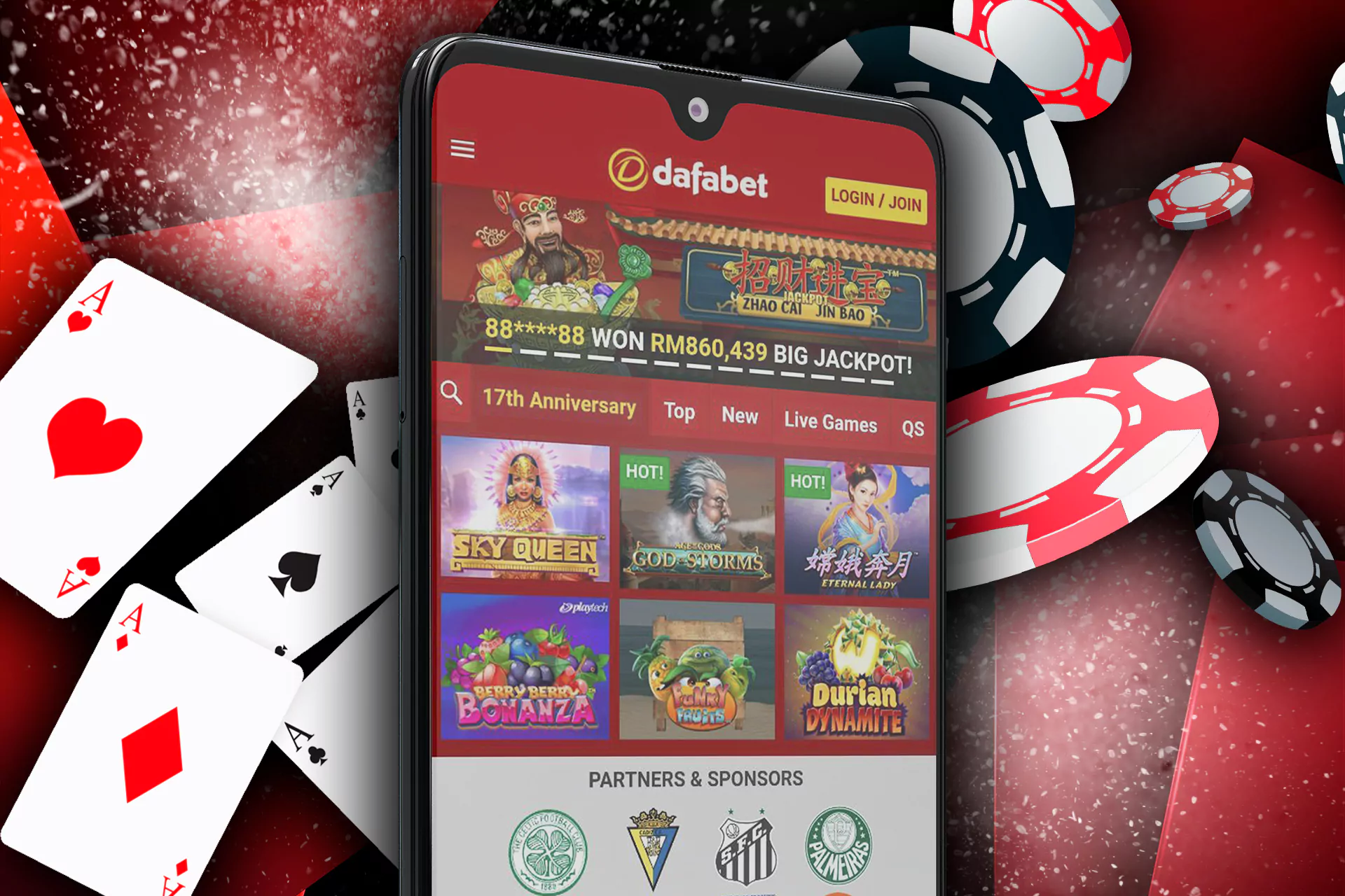 Visit the casino section in the Dafabet app.