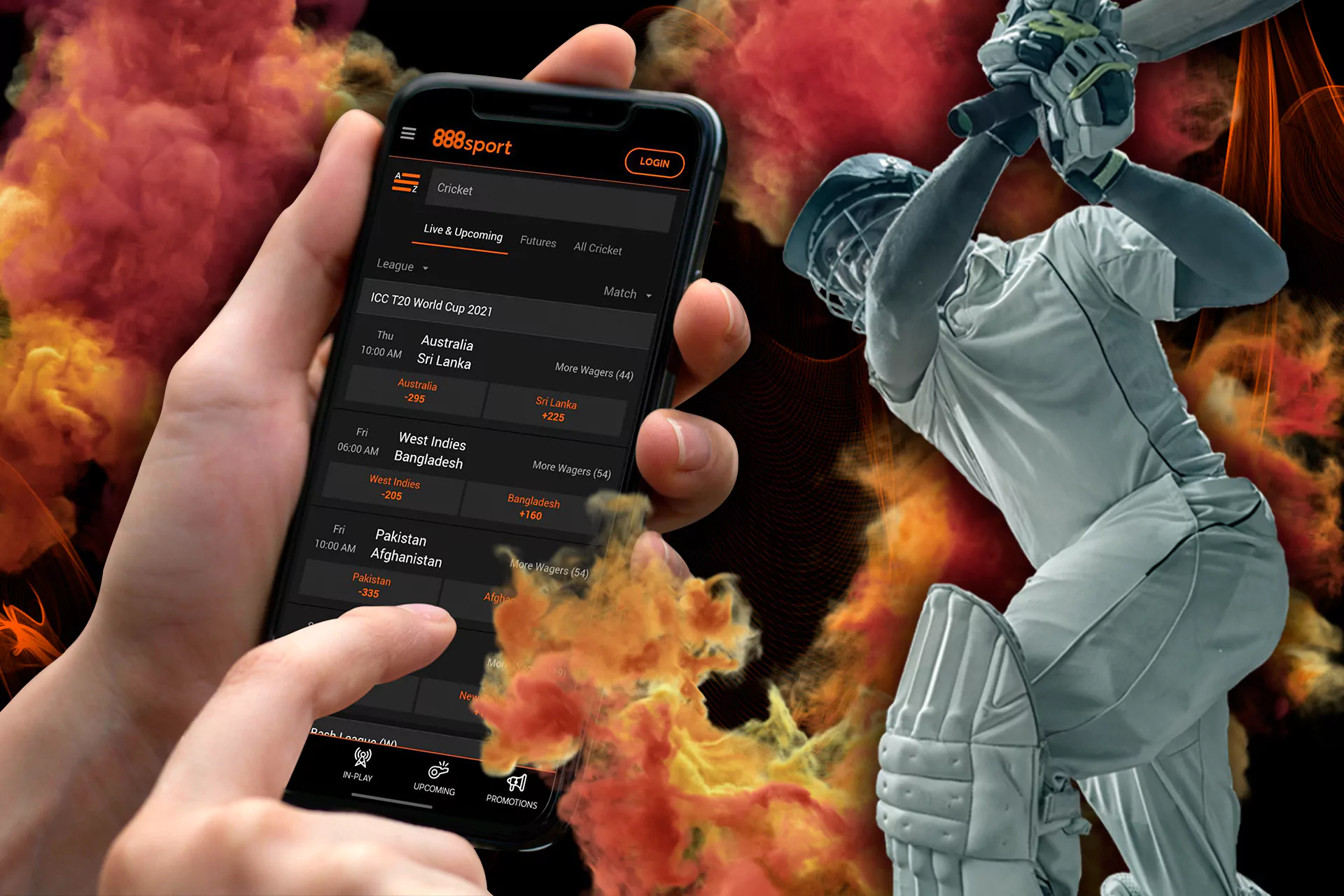 There are some easy steps to start betting on cricket at 888sport.