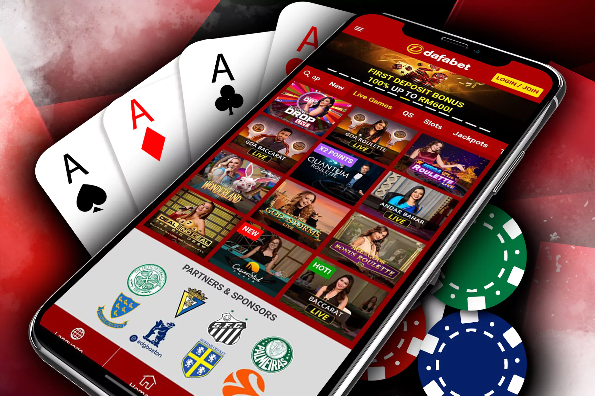 Play your favorite casino games in live mode.