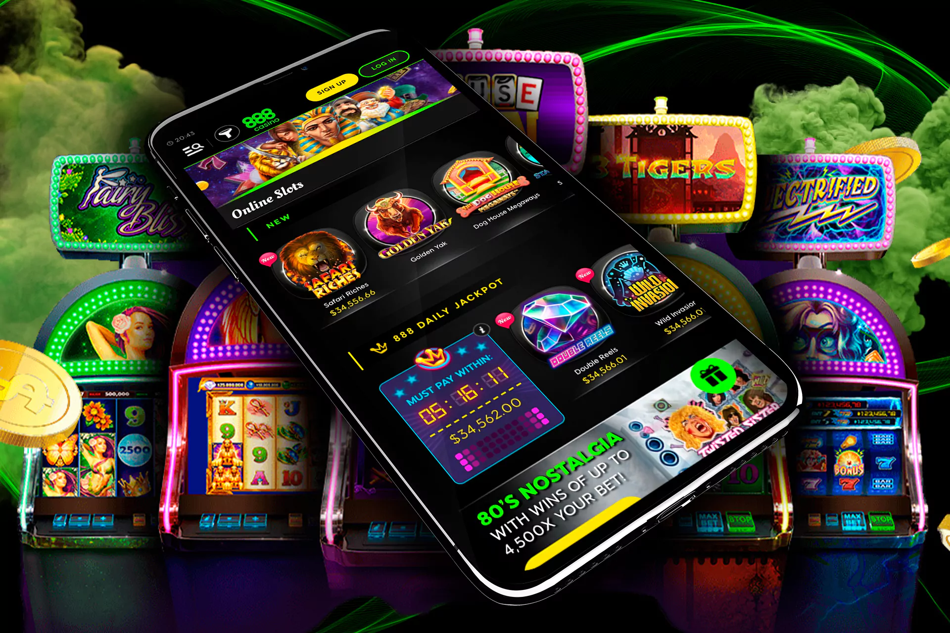You cna play classical slots in the app.