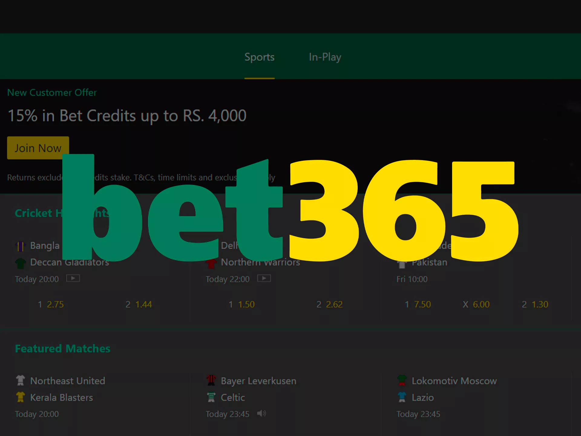 Register at Bet365 and bet profitably.