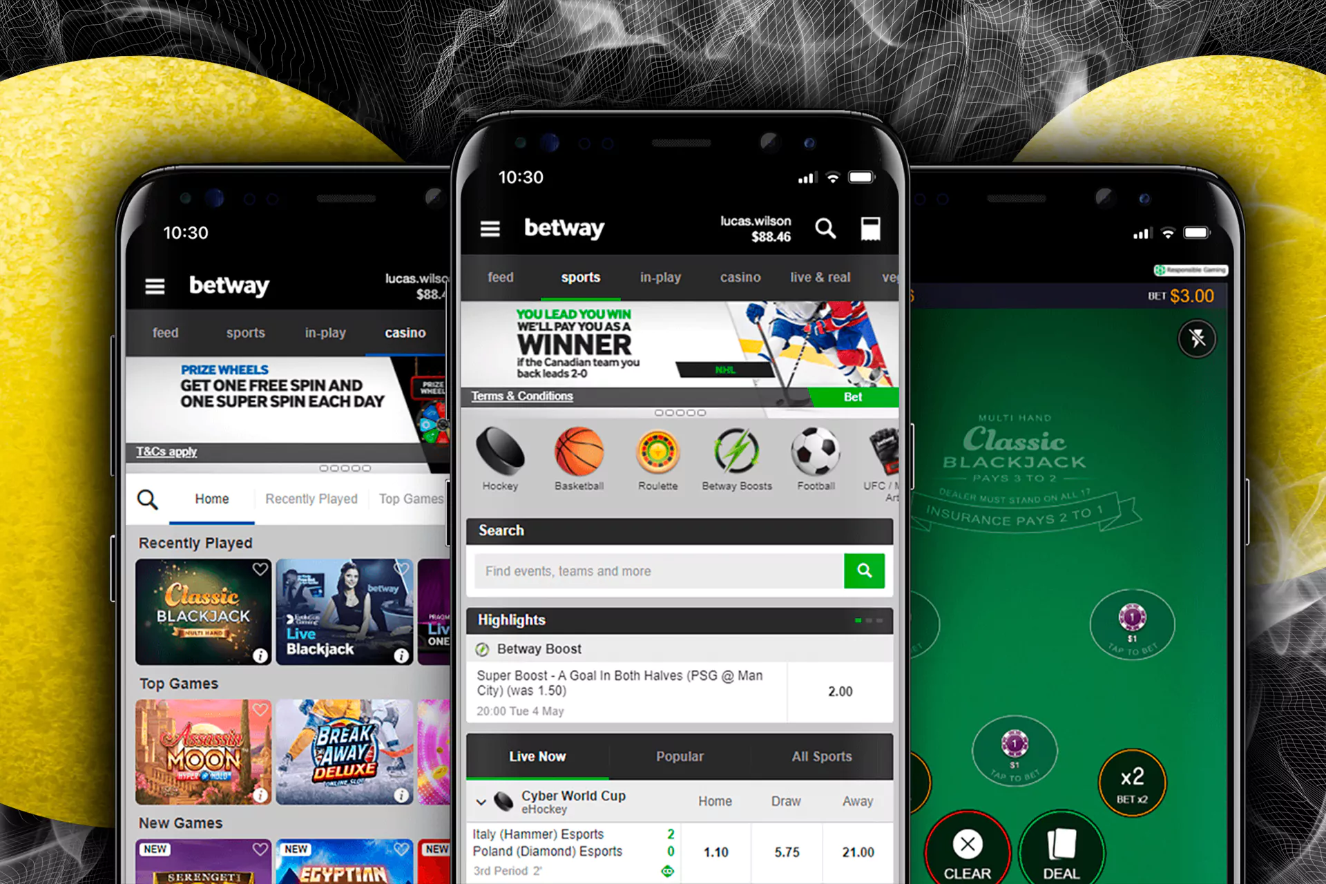 Betway online betting app.