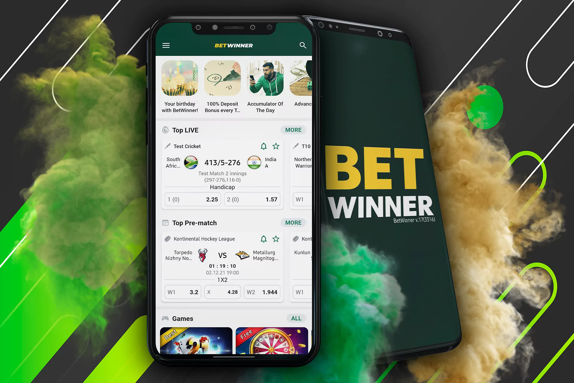 Install the Betwinner mobile app and place bets whenever you want.