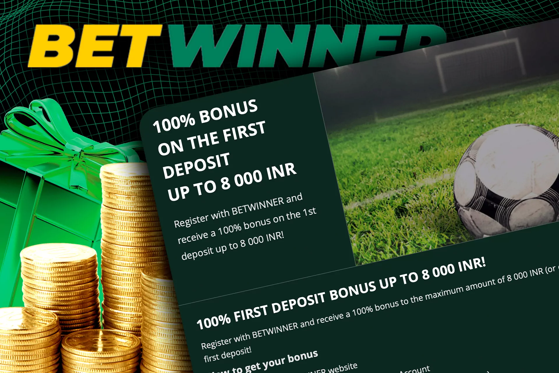 New users can claim a welcome bonus on betting from Betwinner.