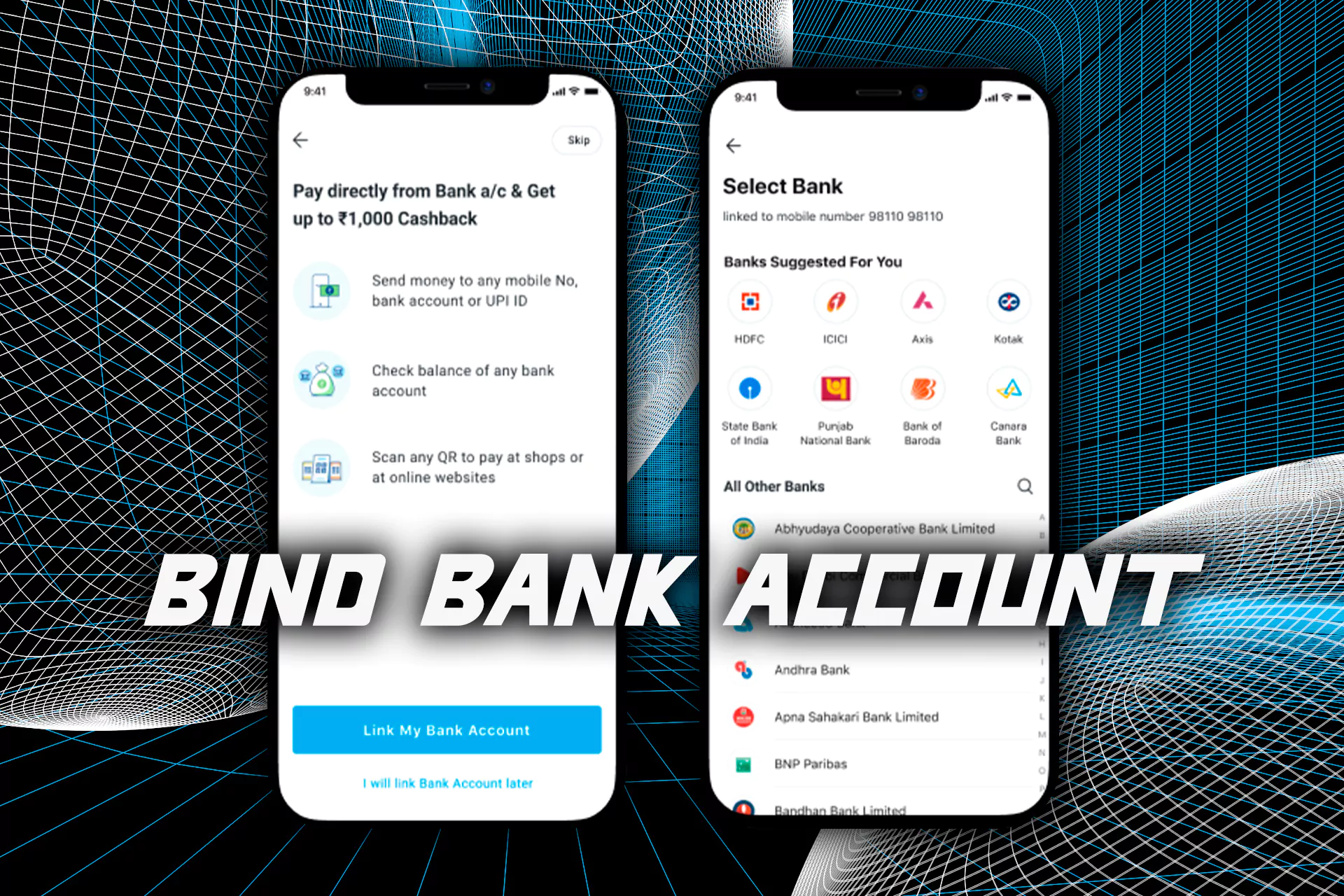Link your account to the existed bank account.