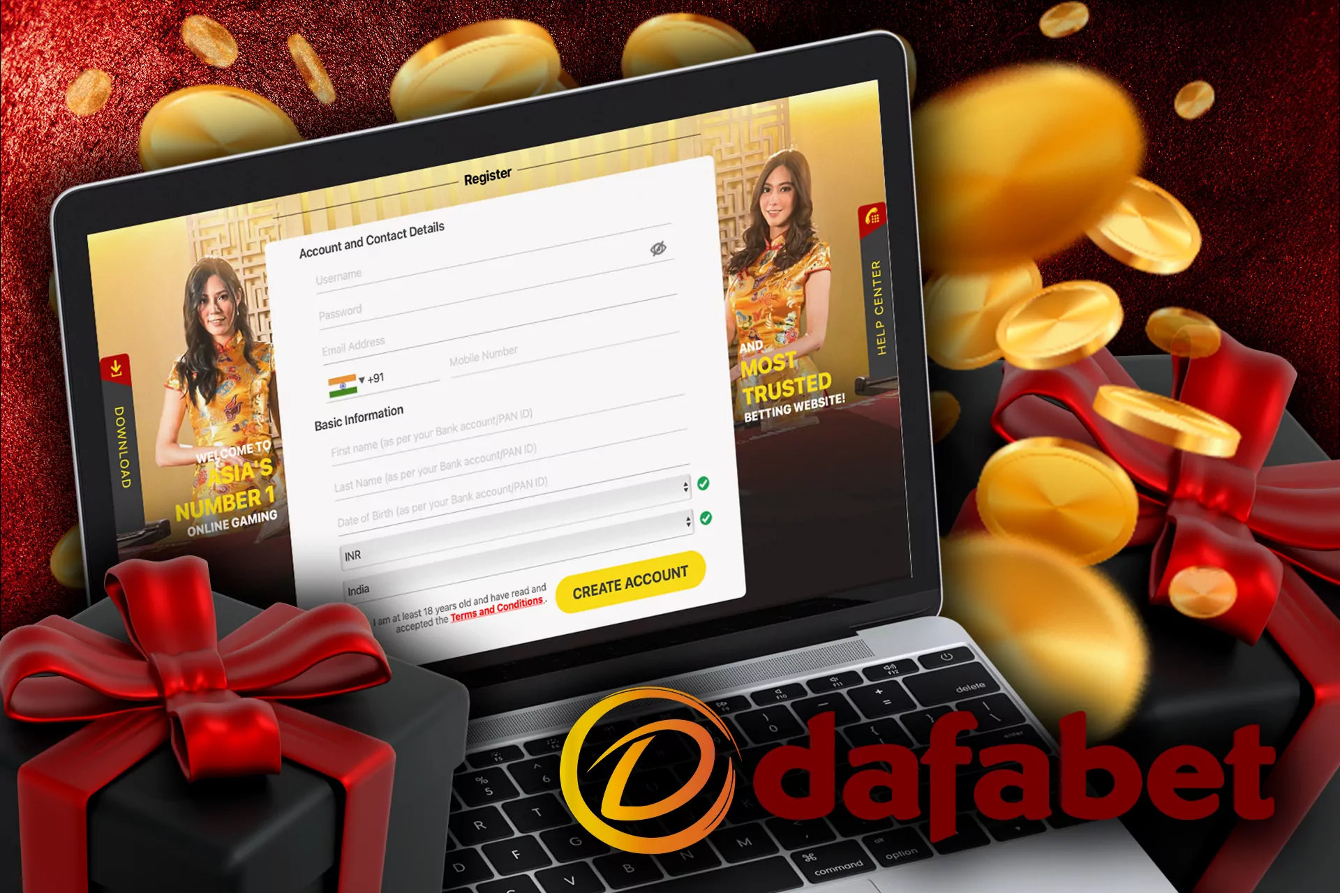To get the welcome bonus from Dafabet, you need to create a new account.