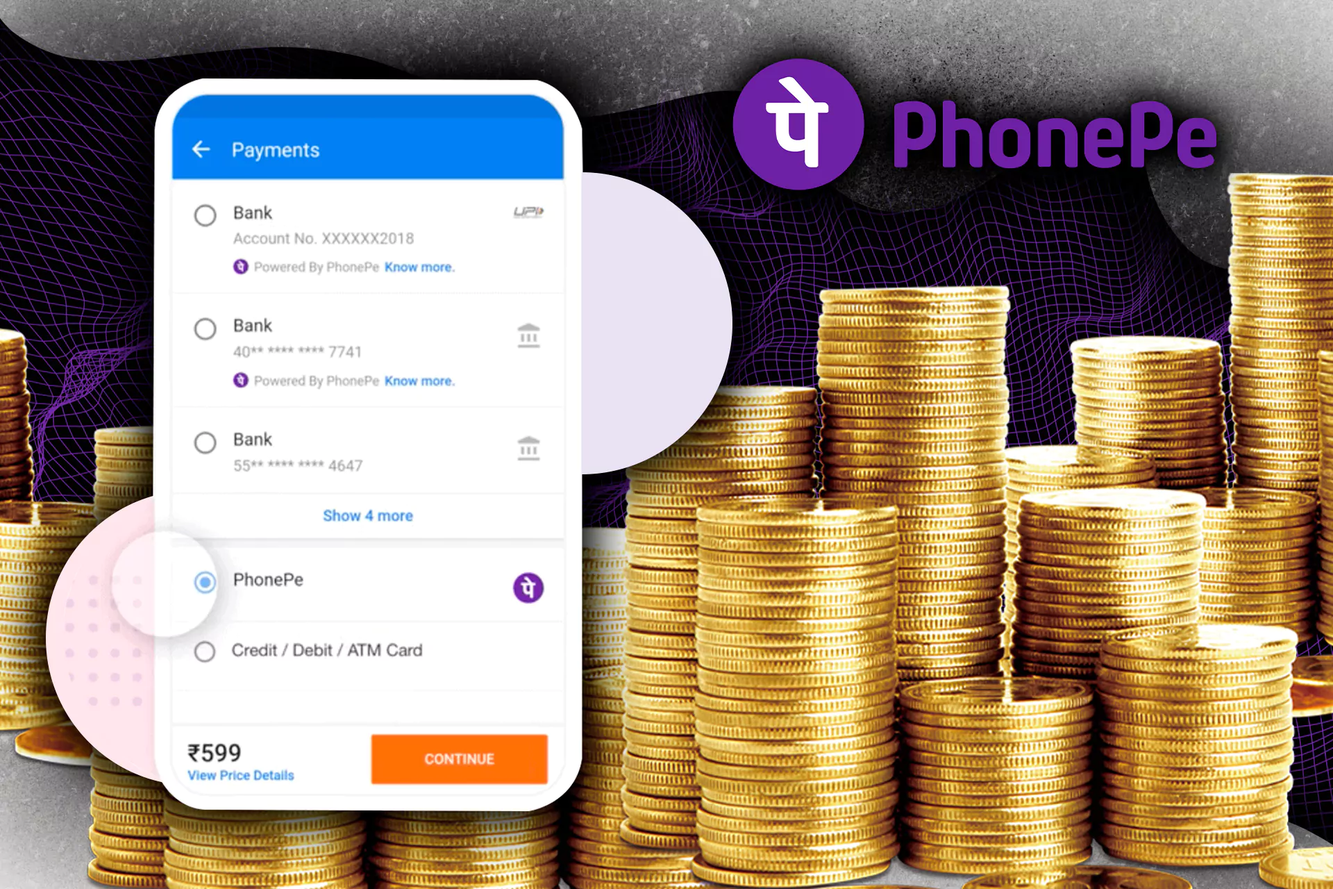 Choose PhonePe as a payment method at the bookmaker's site.