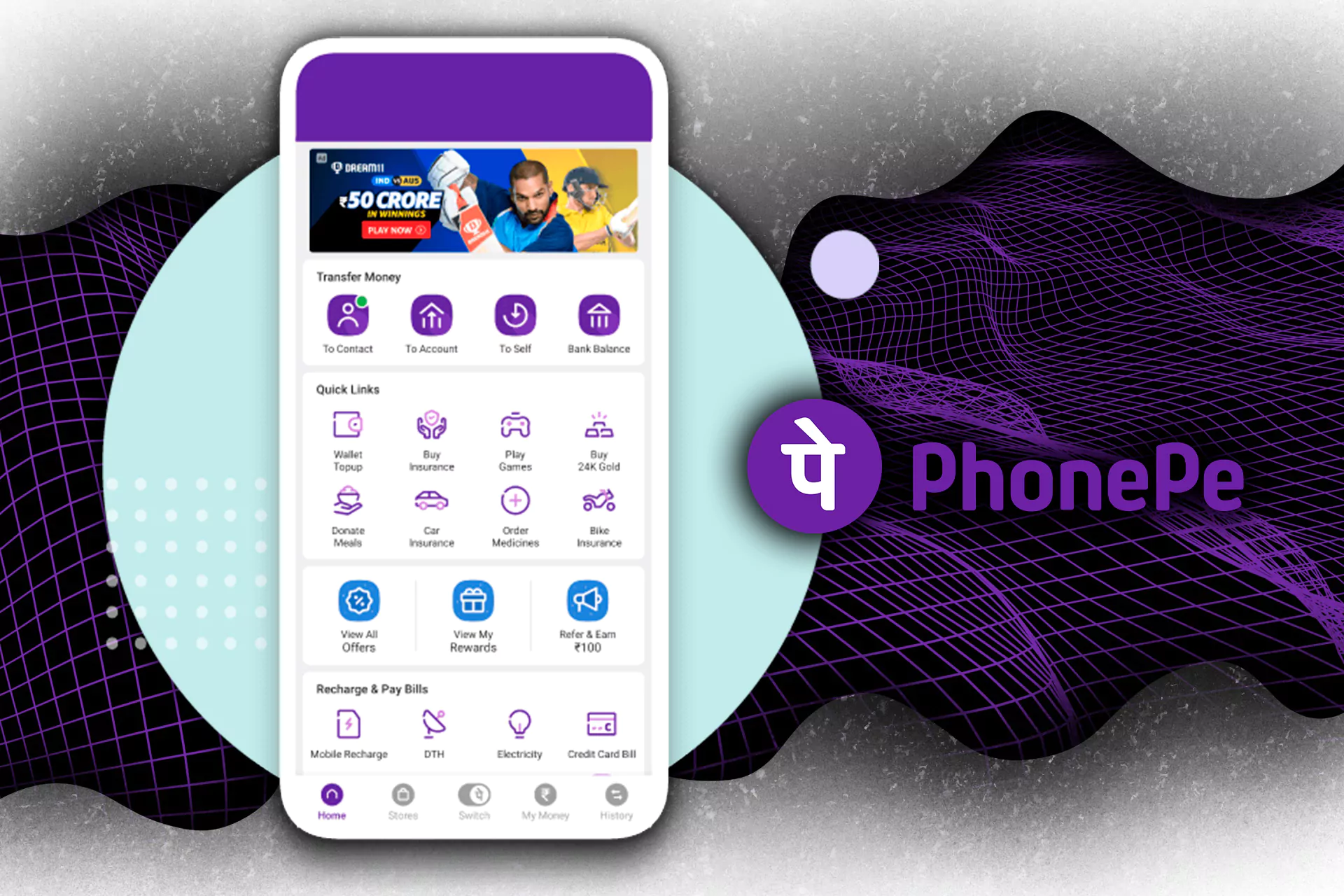 PhonePe is a wallet for electronic payments.