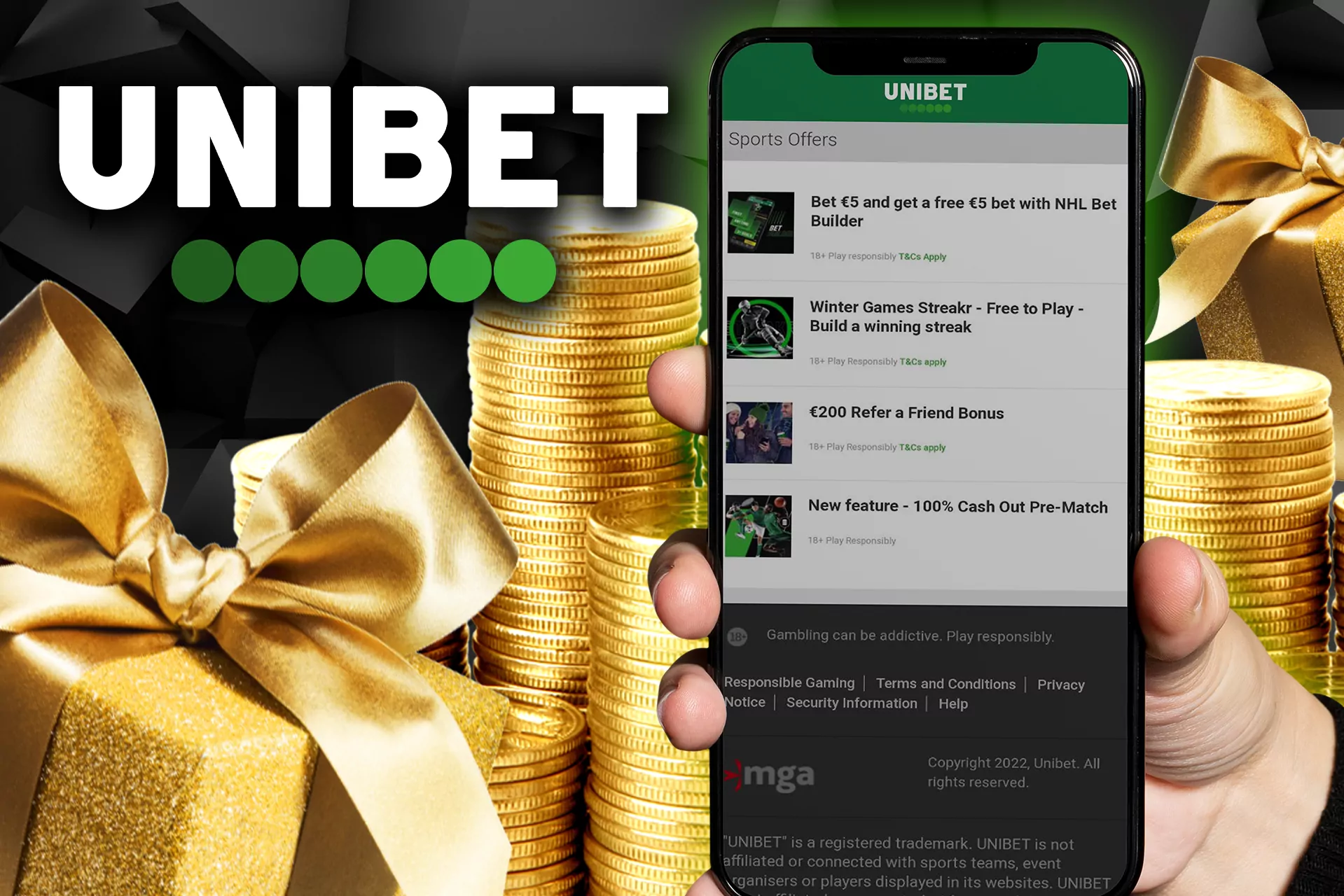 You can also get bonuses in the Unibet app for Android and iOS.