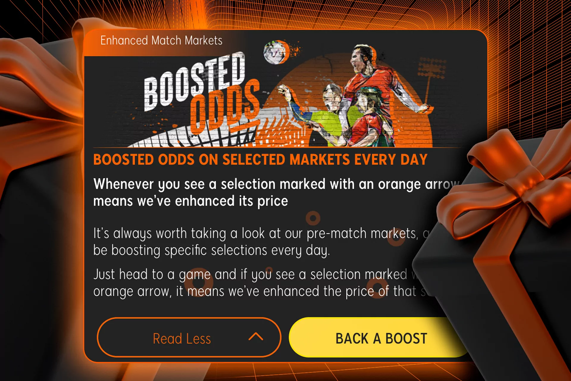 Receive the boosted odds daily.