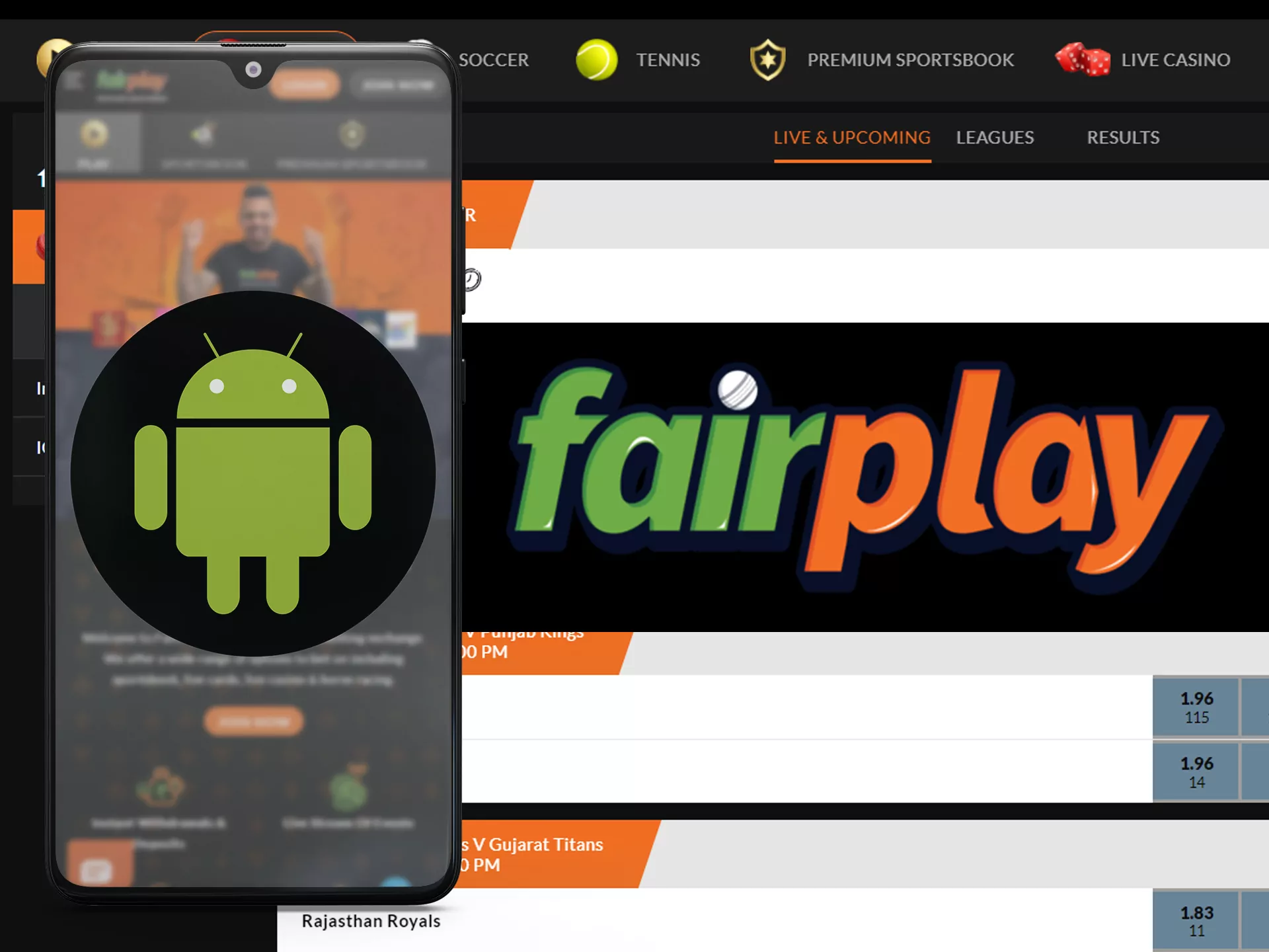 Fairplay download apk for start betting with welcome bonuses.