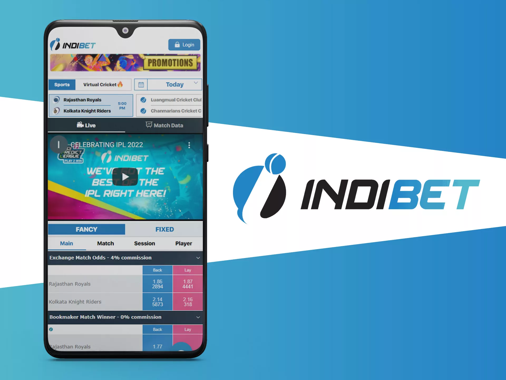 Download Indibet app on your Android.