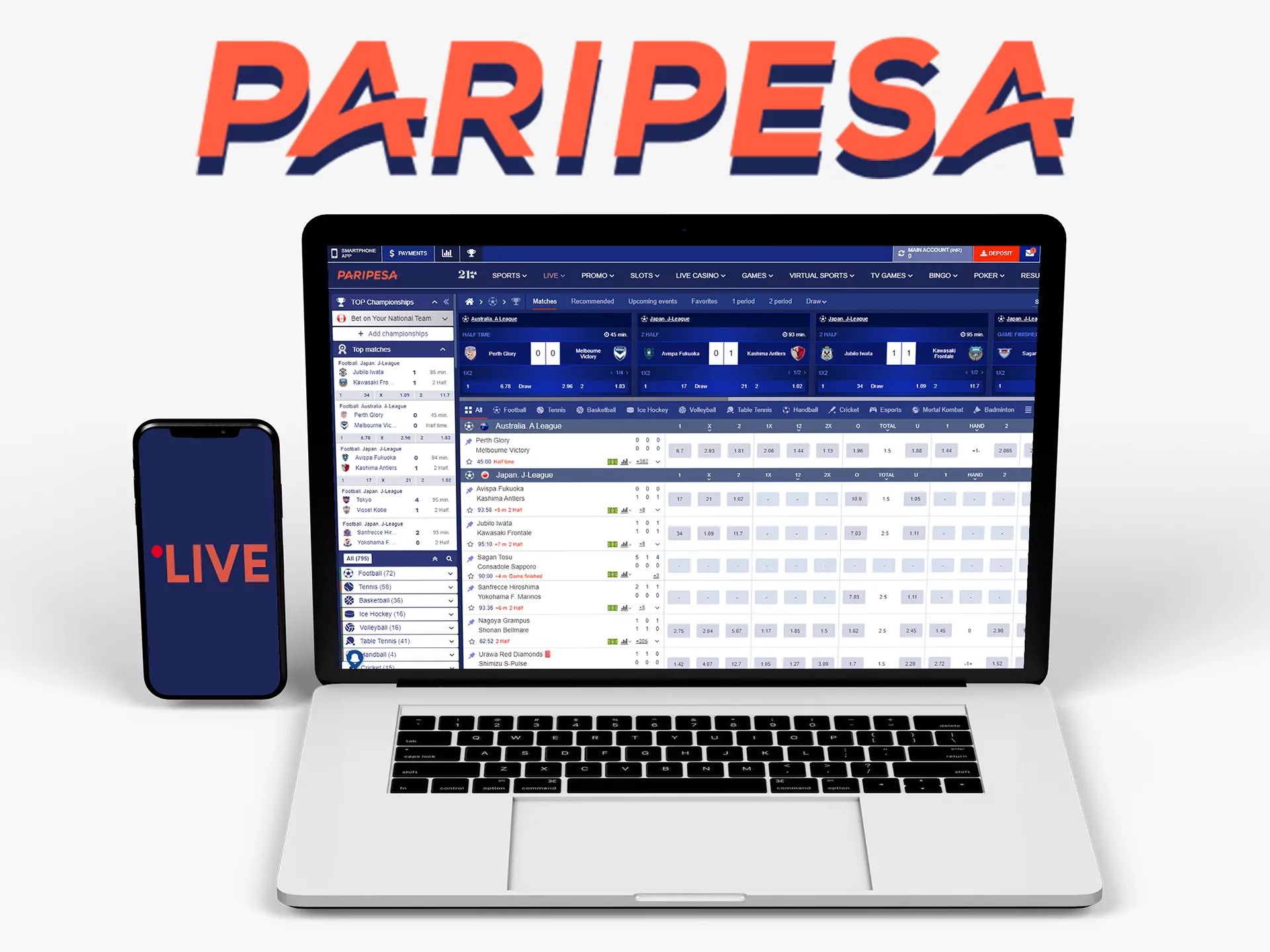 Bet in live format at Paripesa.