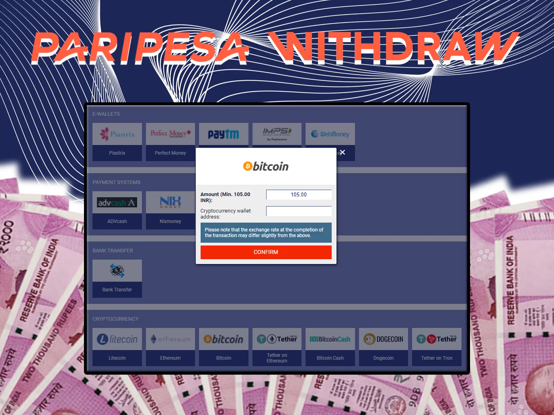 Withdraw money without difficulties at Paripesa.