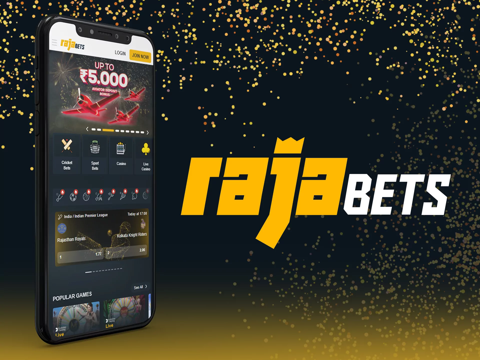 Bet with joy at Rajabets app.