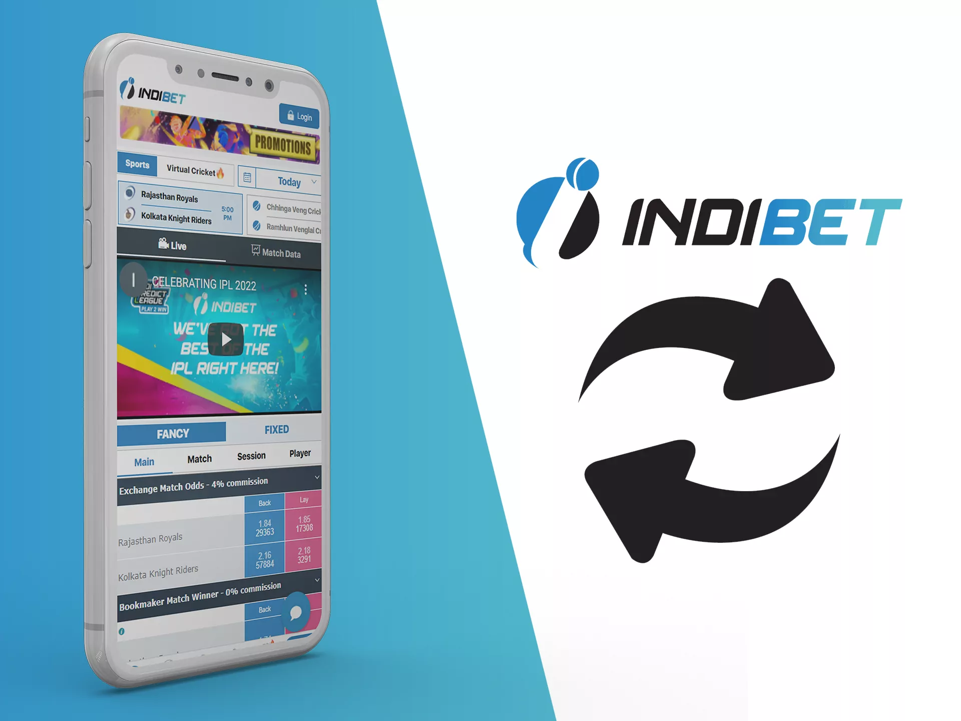 Update Indibet app for betting with comfort.