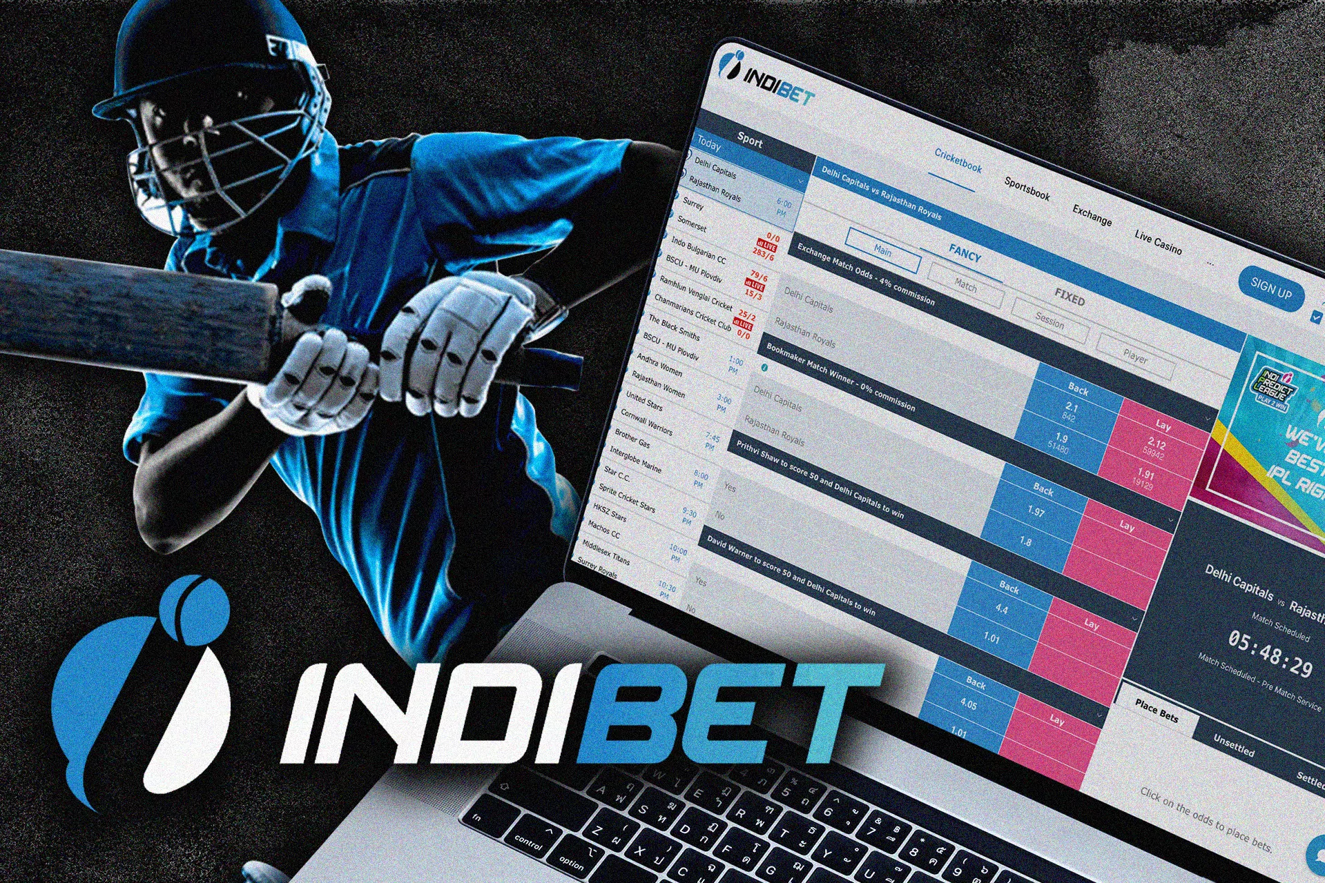 Indibet official website for cricket betting.