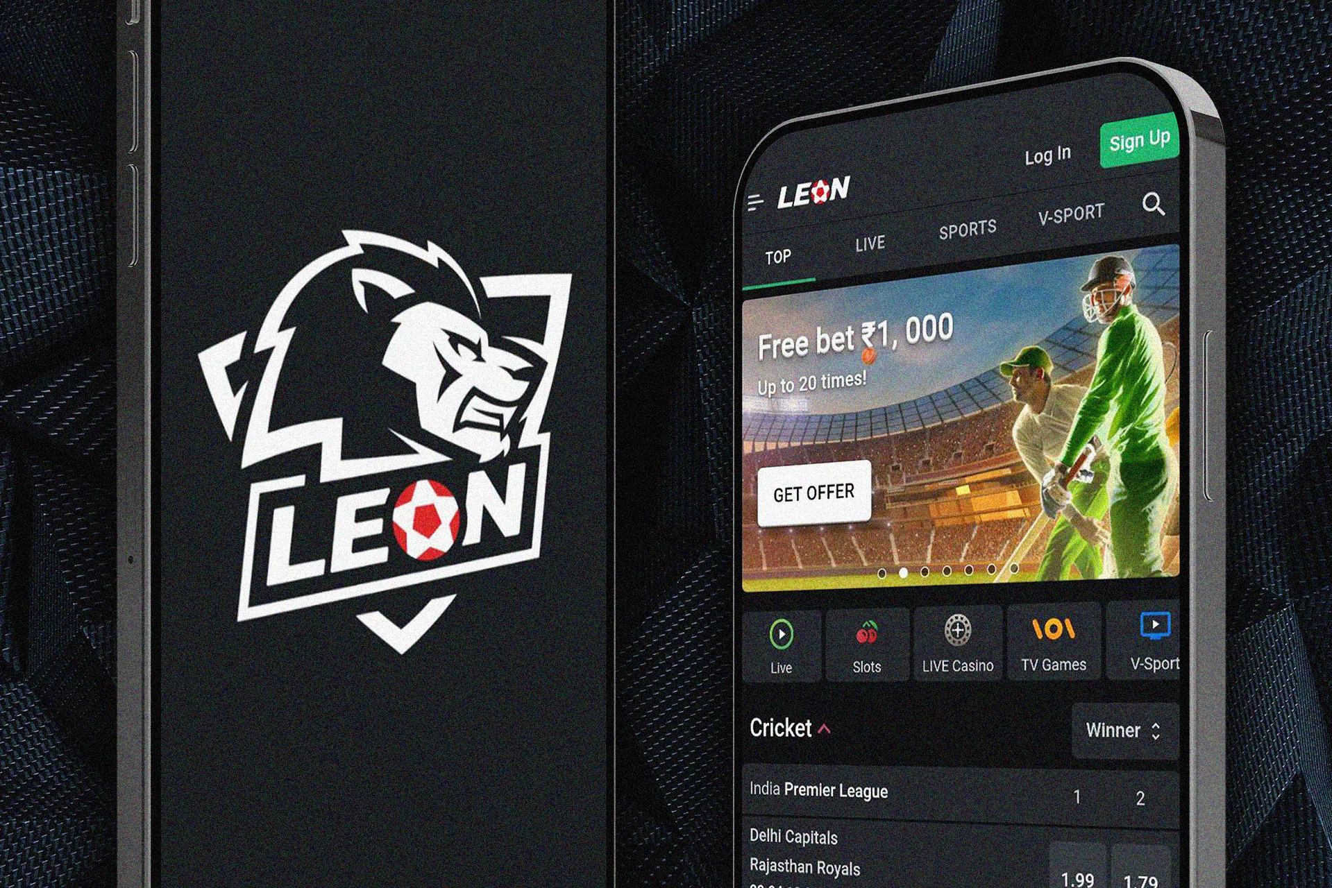 Leon bet app for cricket betting.