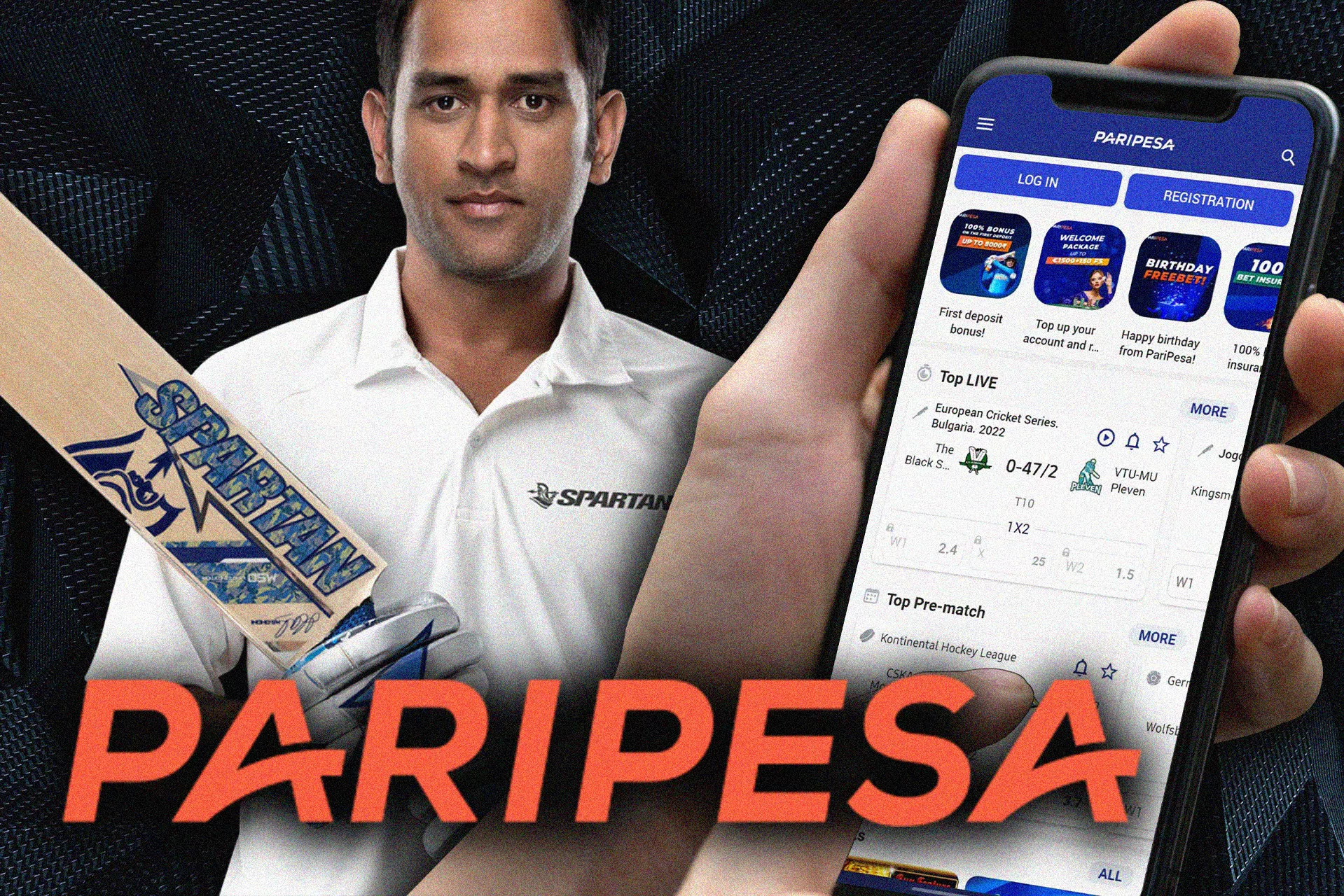 Paripesa app for cricket betting.