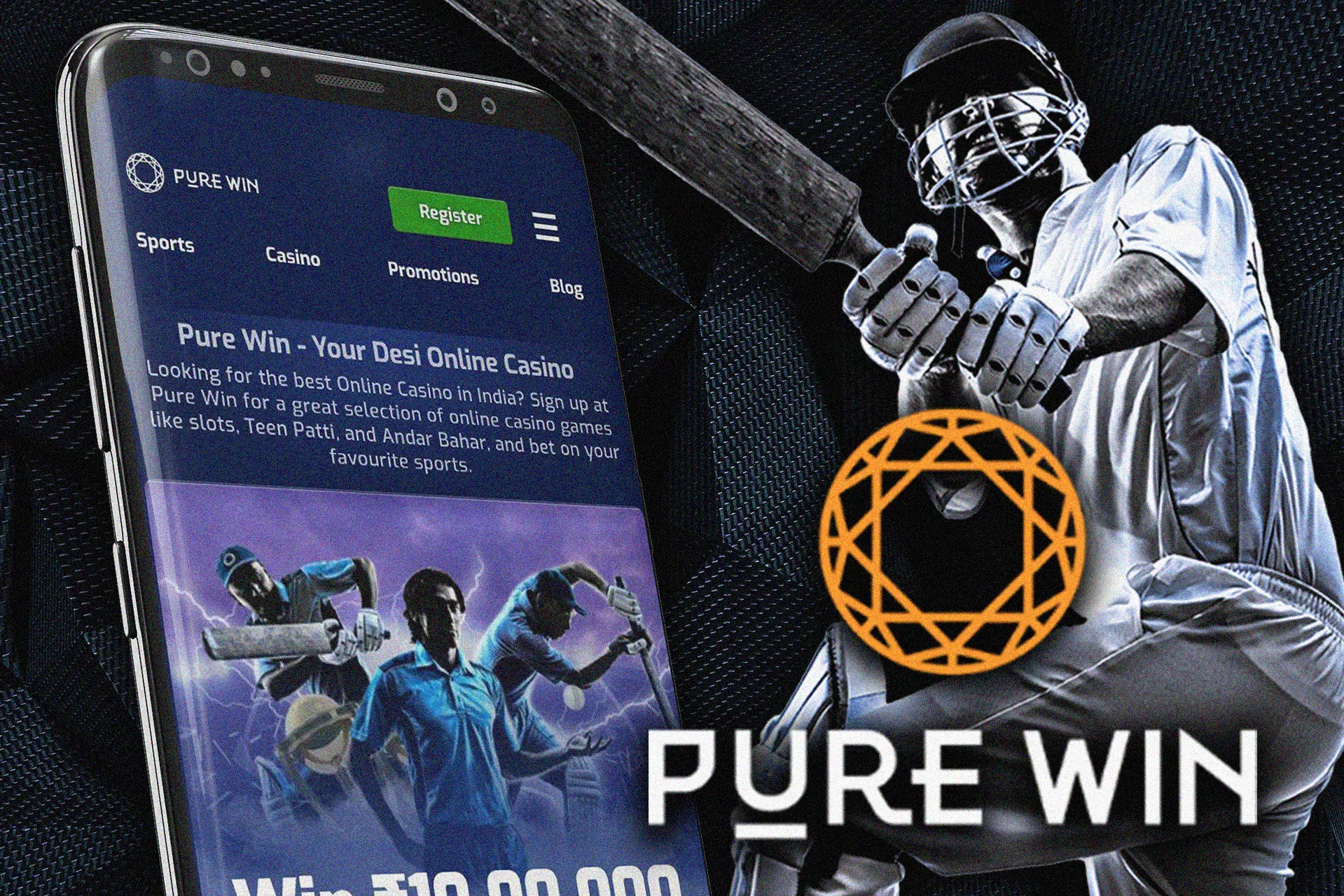 Pure Win app for cricket betting.