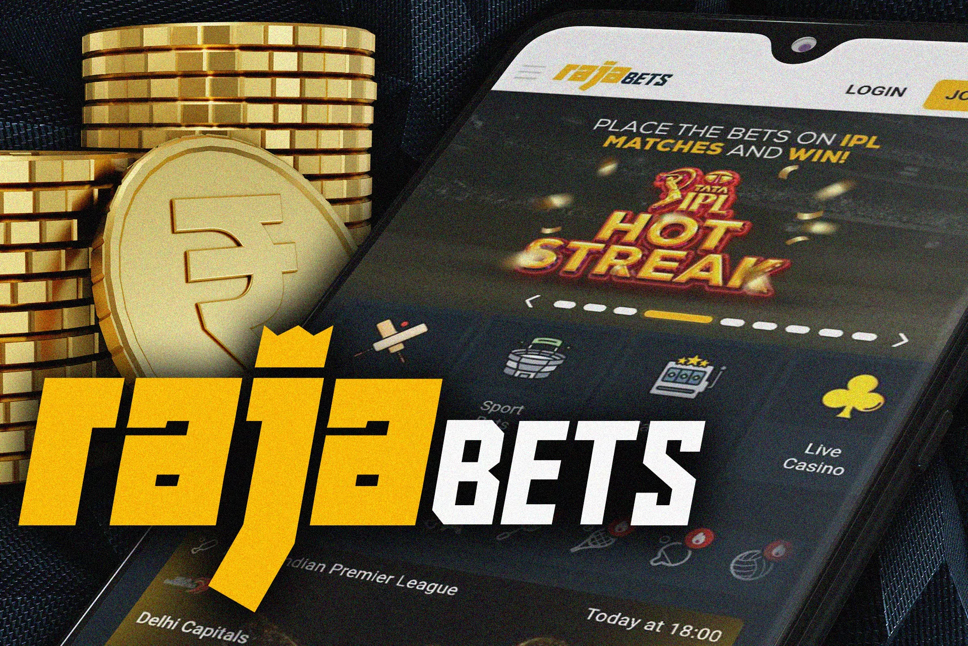 Rajabets app with indian rupees.