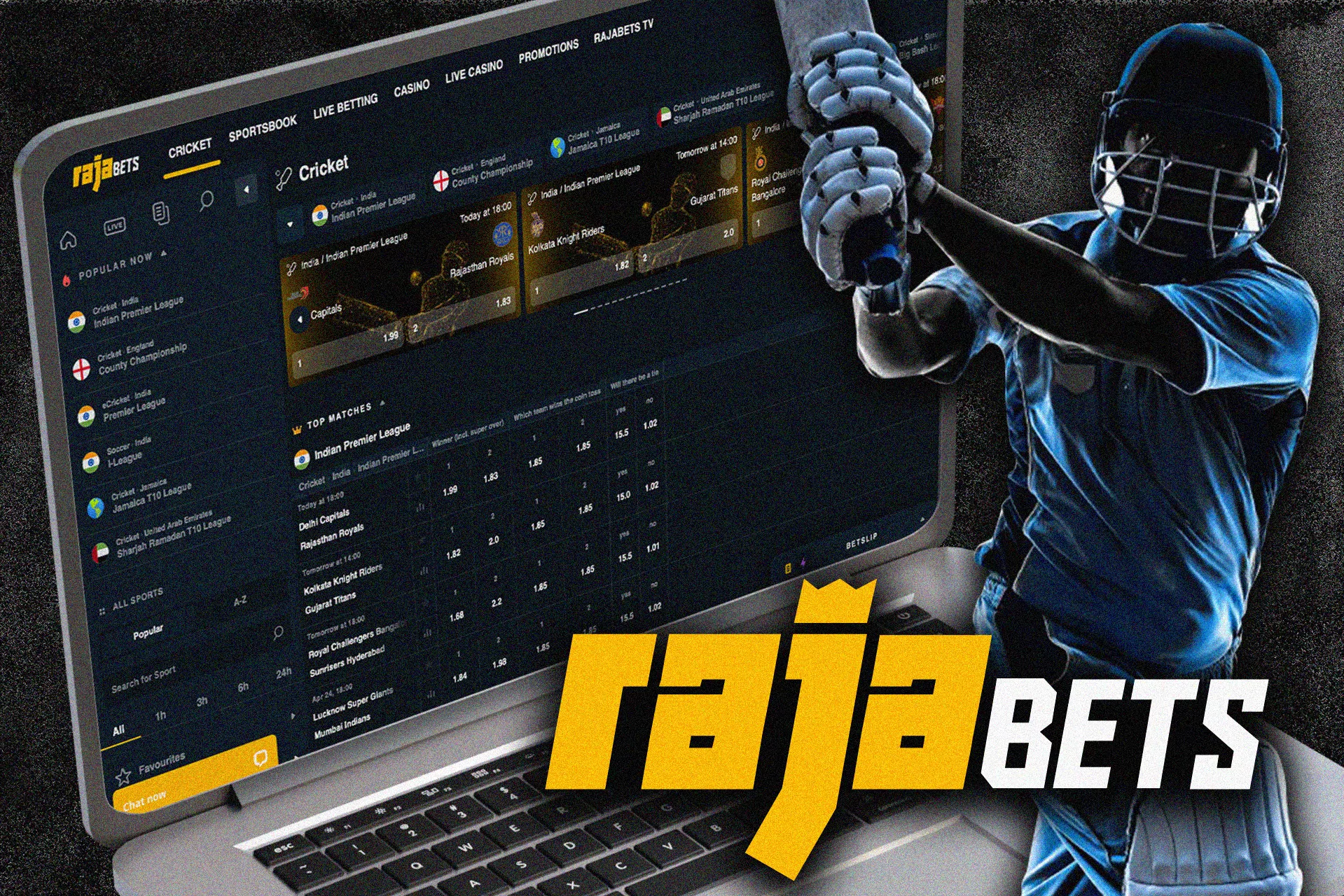 Rajabets official website for cricket betting.