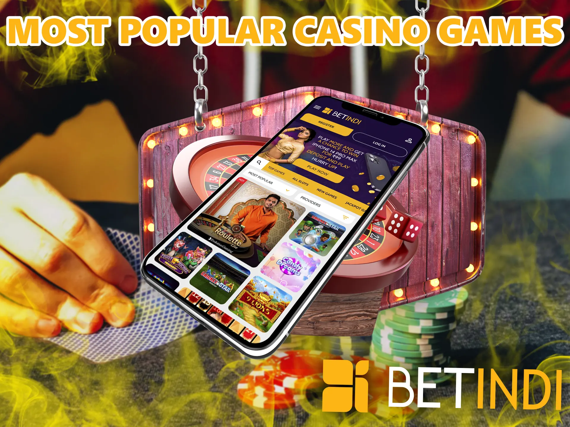 In BetIndi online casino a player has a chance to play a variety of games, here you have fun only from the top service providers.