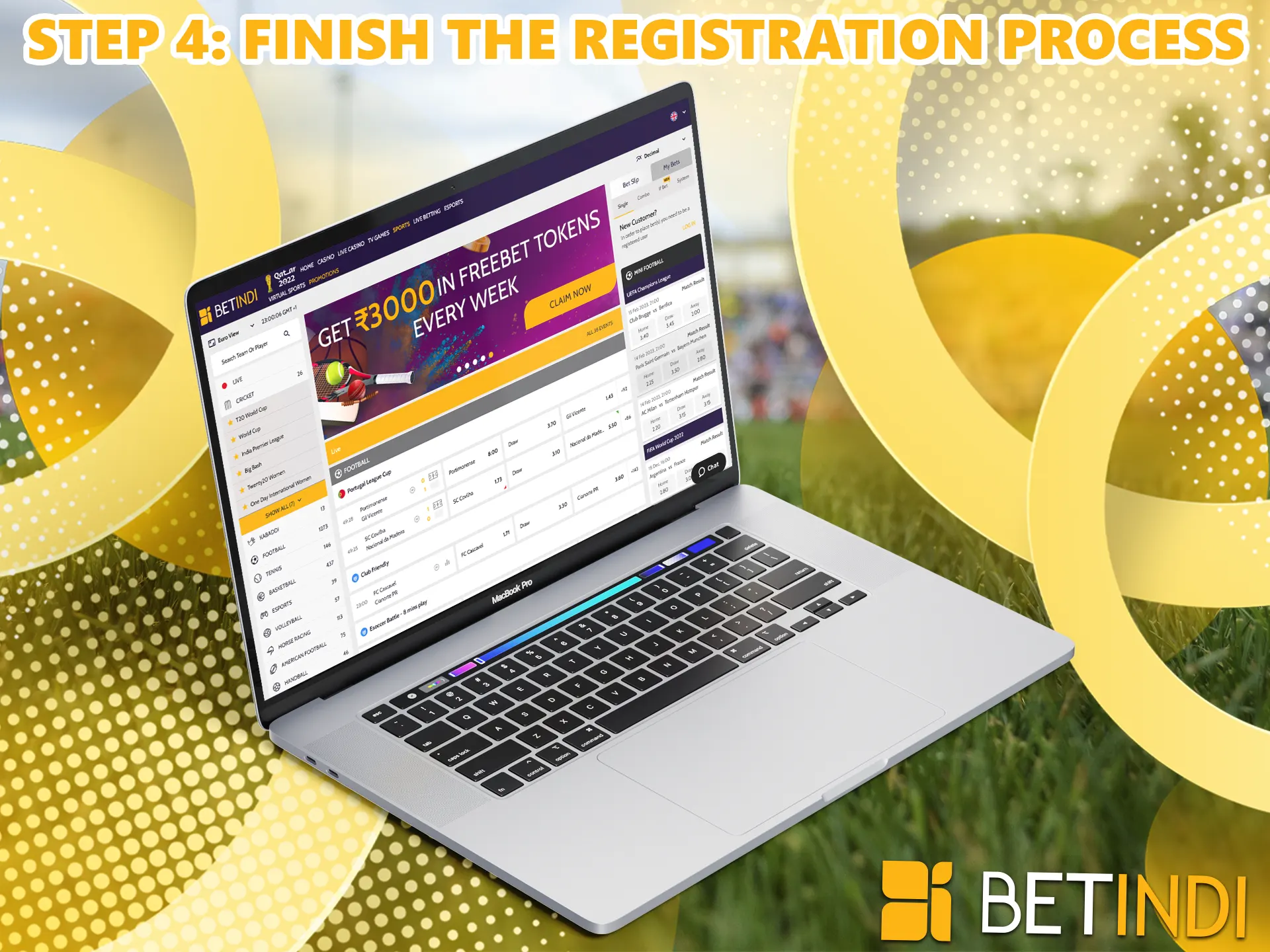 To complete the BetIndi registration, click on the same name button at the bottom, and all you have a full-fledged account, without restrictions.