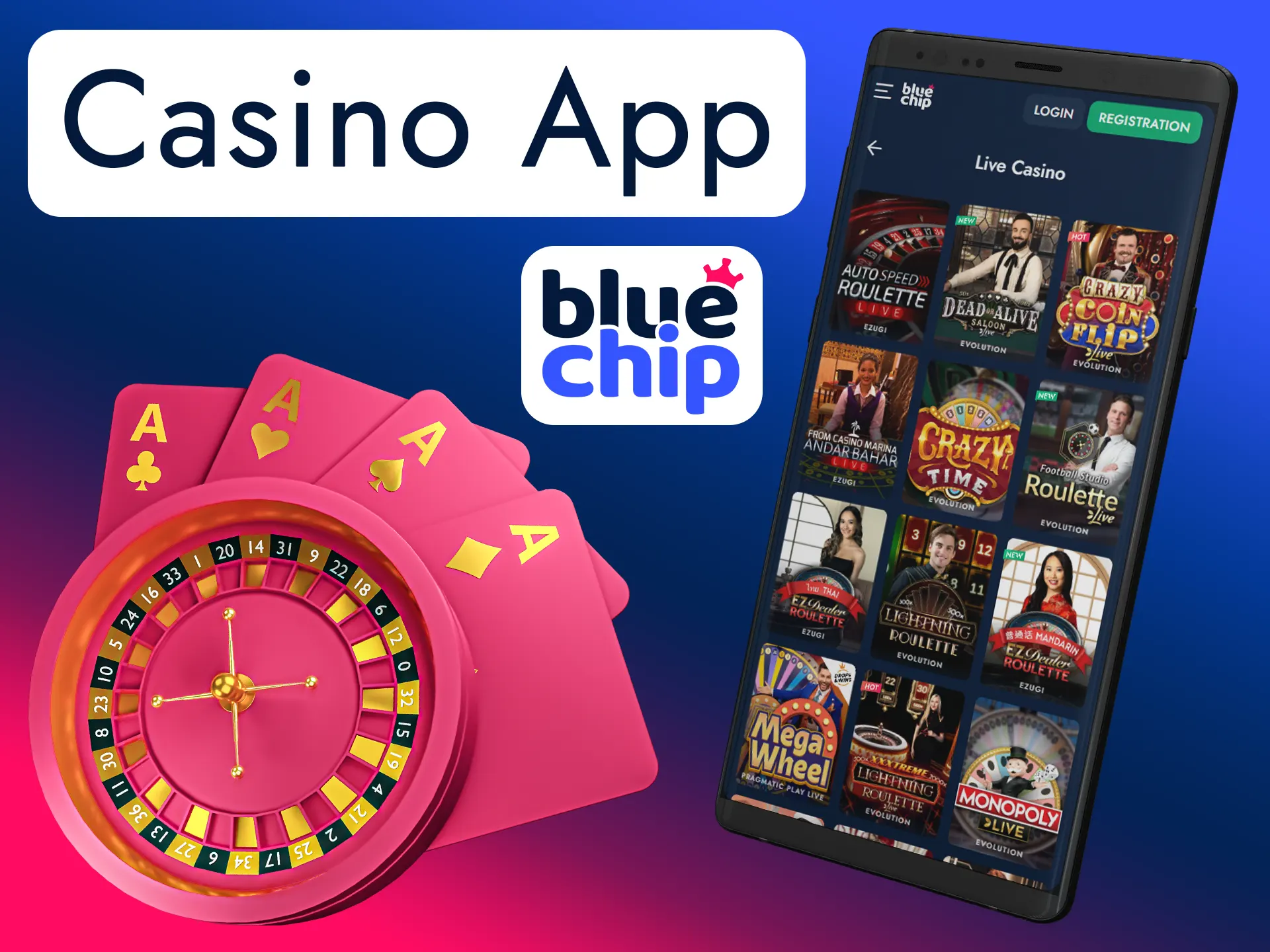 Play better and win more money with Bluechip casino app.