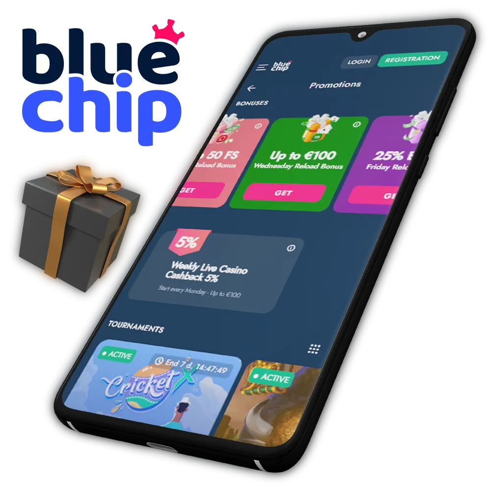 Claim all of the new bonuses of Bluechip.