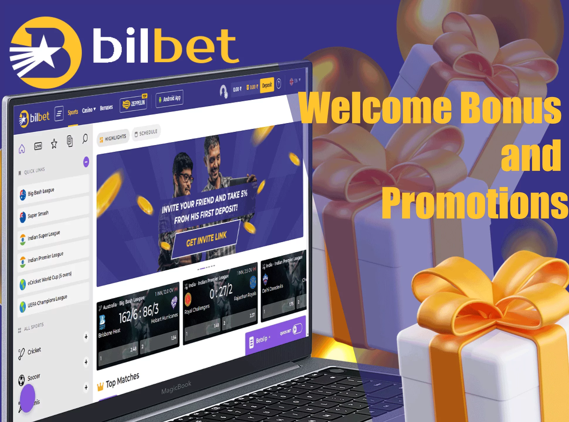 Every new user gets a lucrative welcome bonus fron Bilbet.