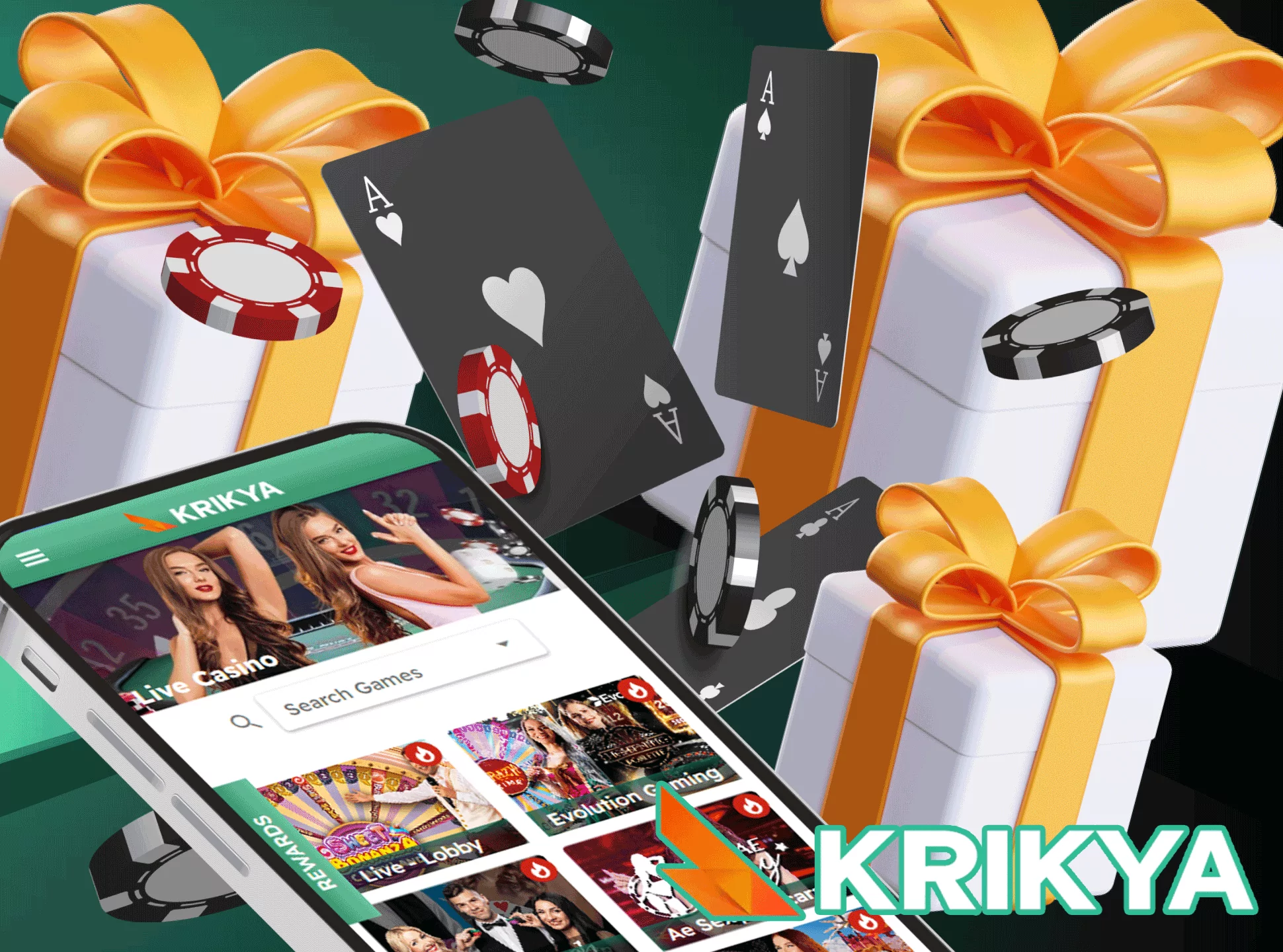 Welcome bonus can be also used in the Krikya casino section.