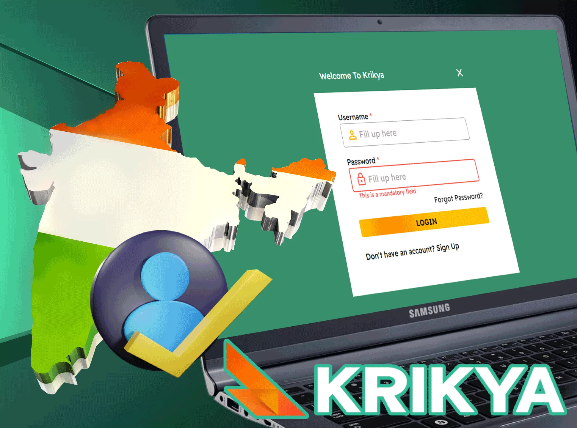 Use your username and password to get access to Krikya.
