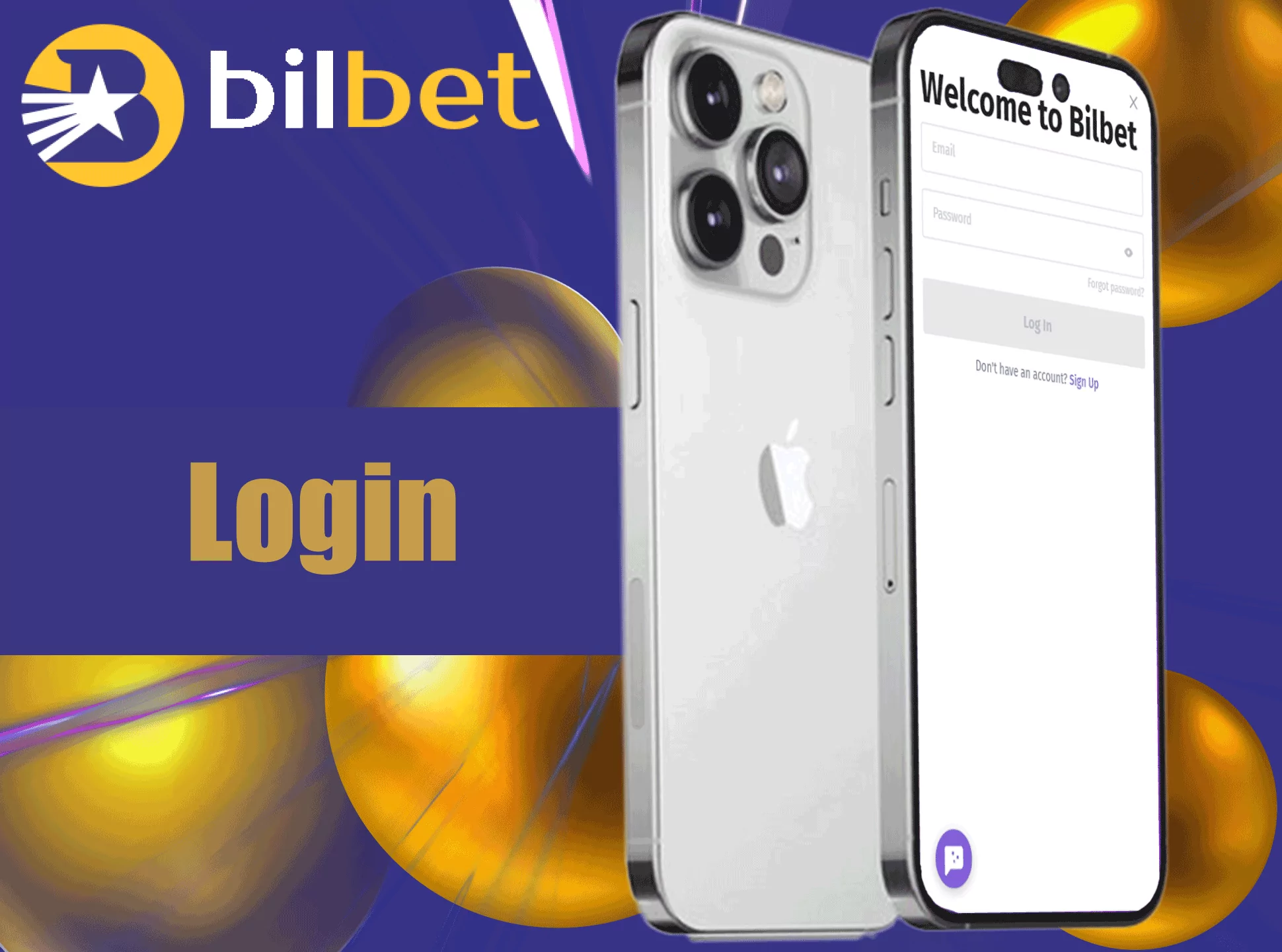 Type in your username and password to log in to Bilbet.